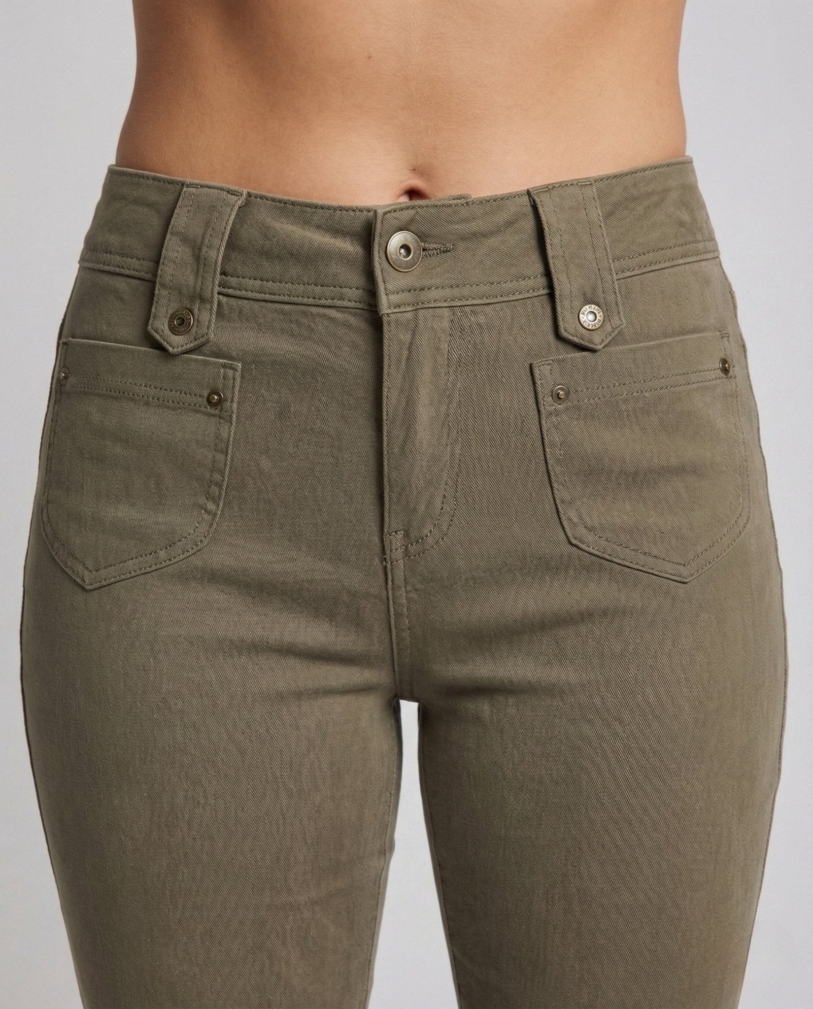 Women Flare Trousers Cotton High Waist - Chichicherry