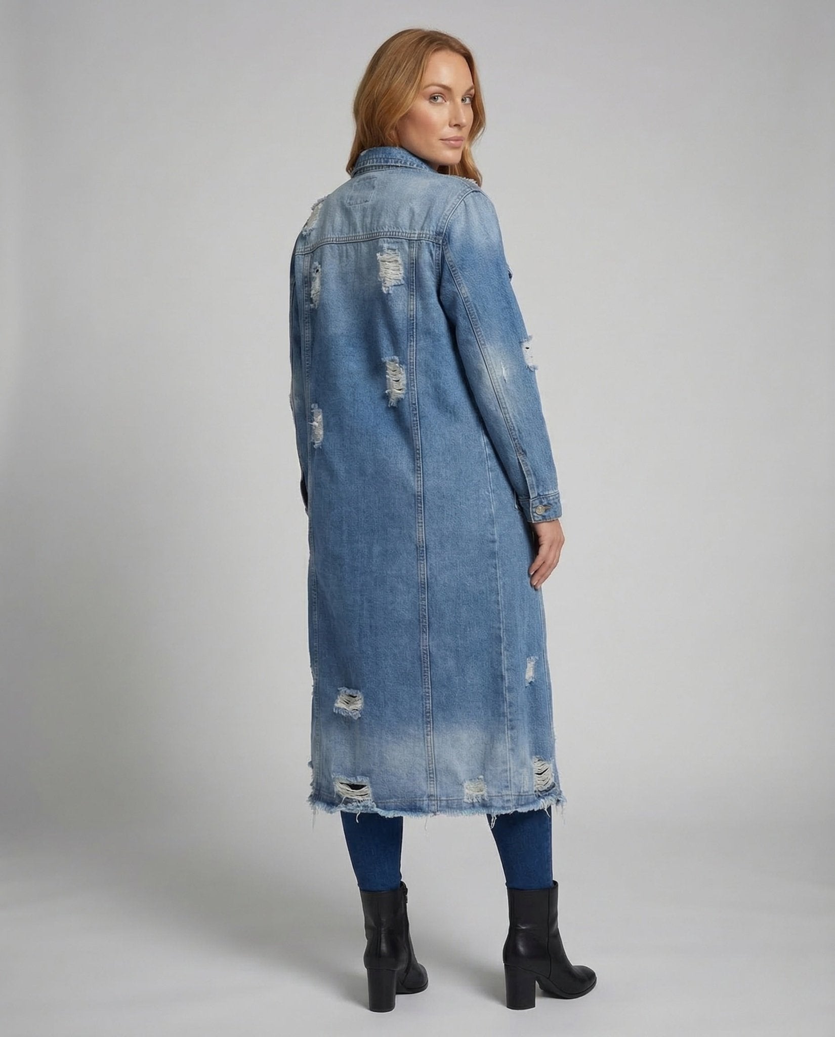 Women Jeans Coat Long Fringe - Chichicherry