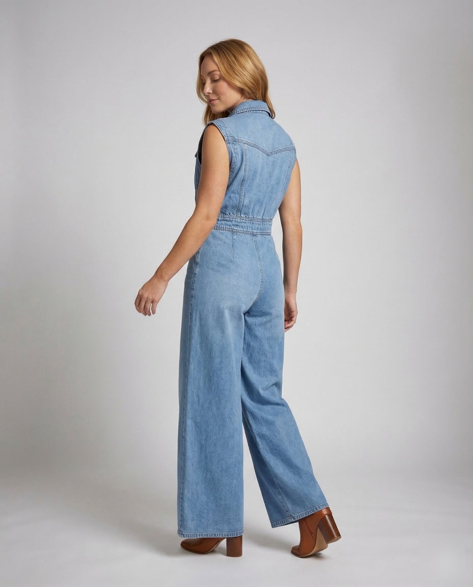 Women Jeans Jumpsuit Wide Leg - Chichicherry