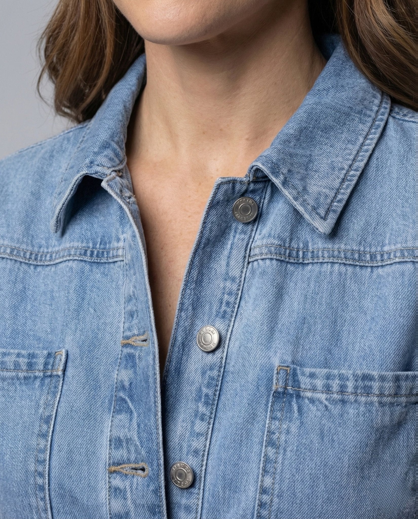 Women Jeans Short Overall Button Placket - Chichicherry