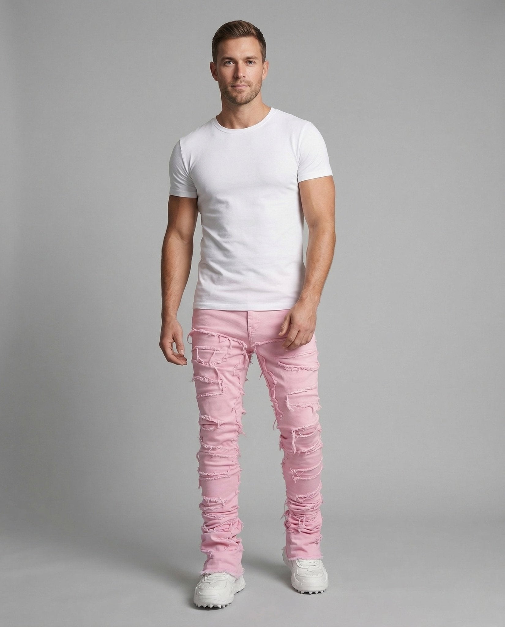 Women Jeans Skinny Destroyed Fringes - Chichicherry