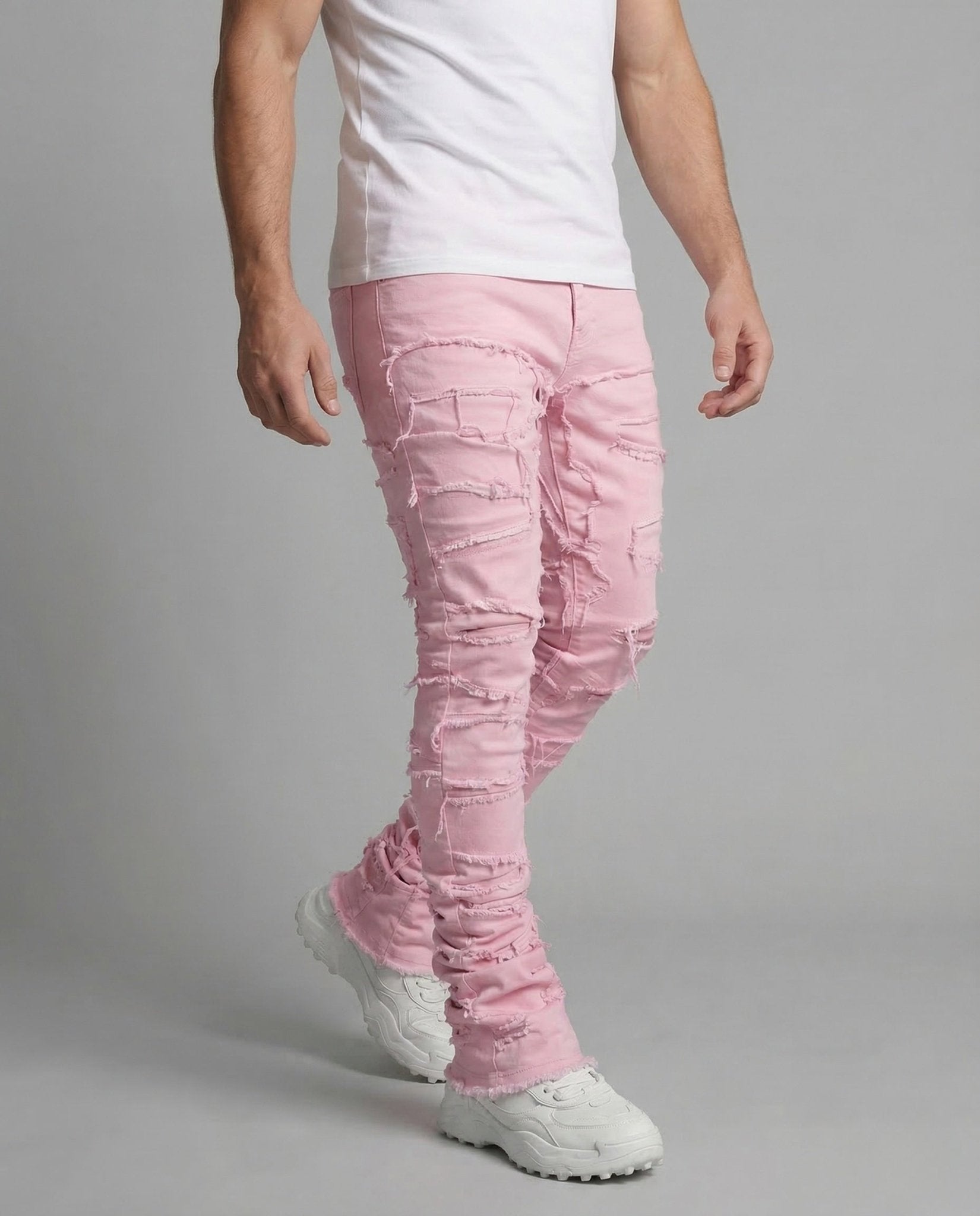 Women Jeans Skinny Destroyed Fringes - Chichicherry