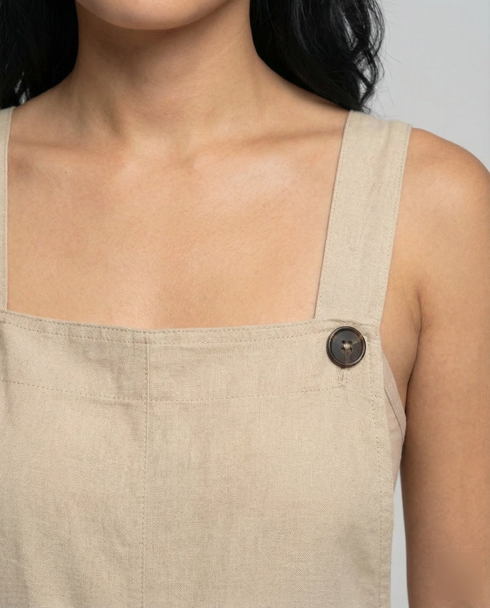 Women Linen Jumpsuit Loose - Chichicherry
