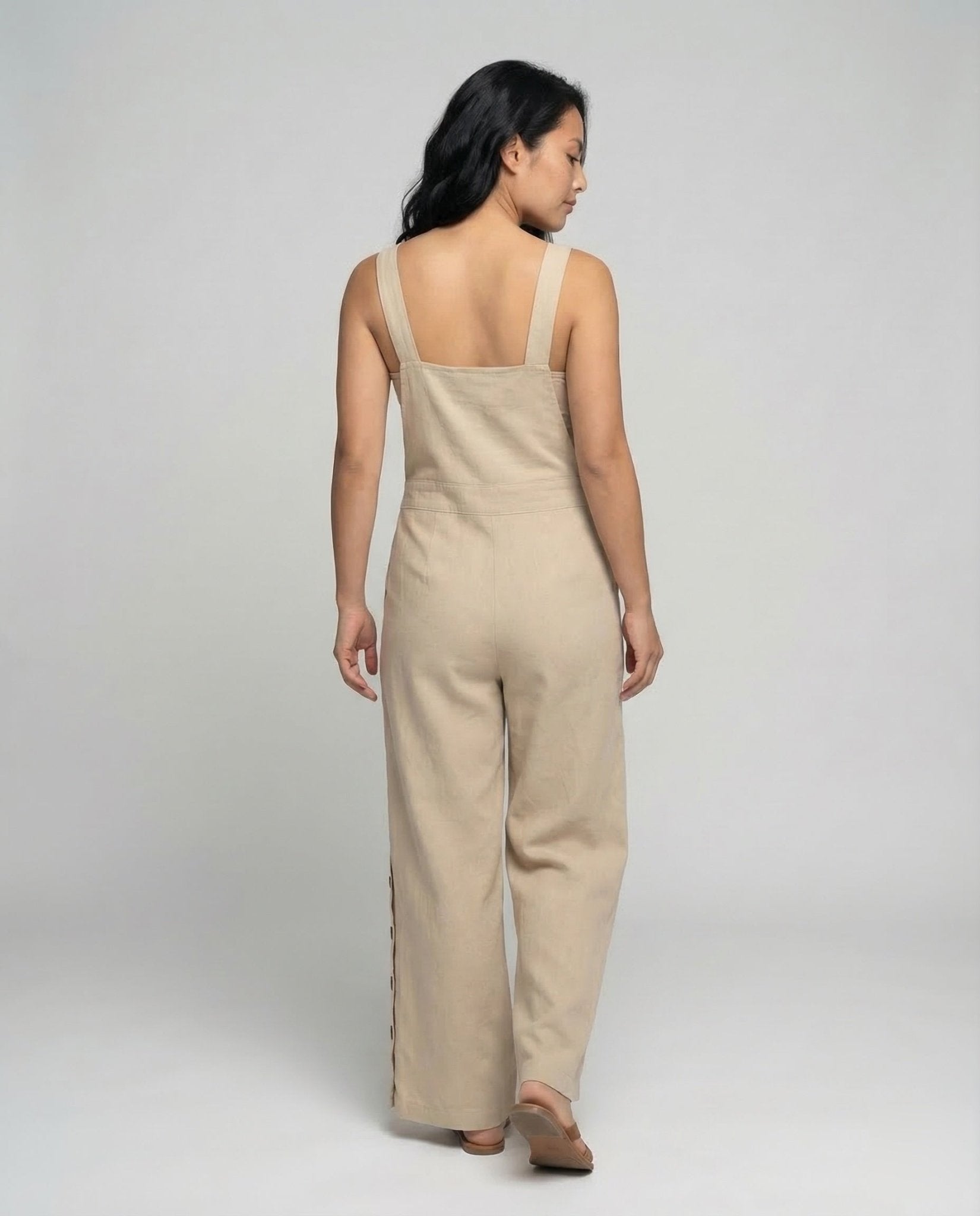 Women Linen Jumpsuit Loose - Chichicherry