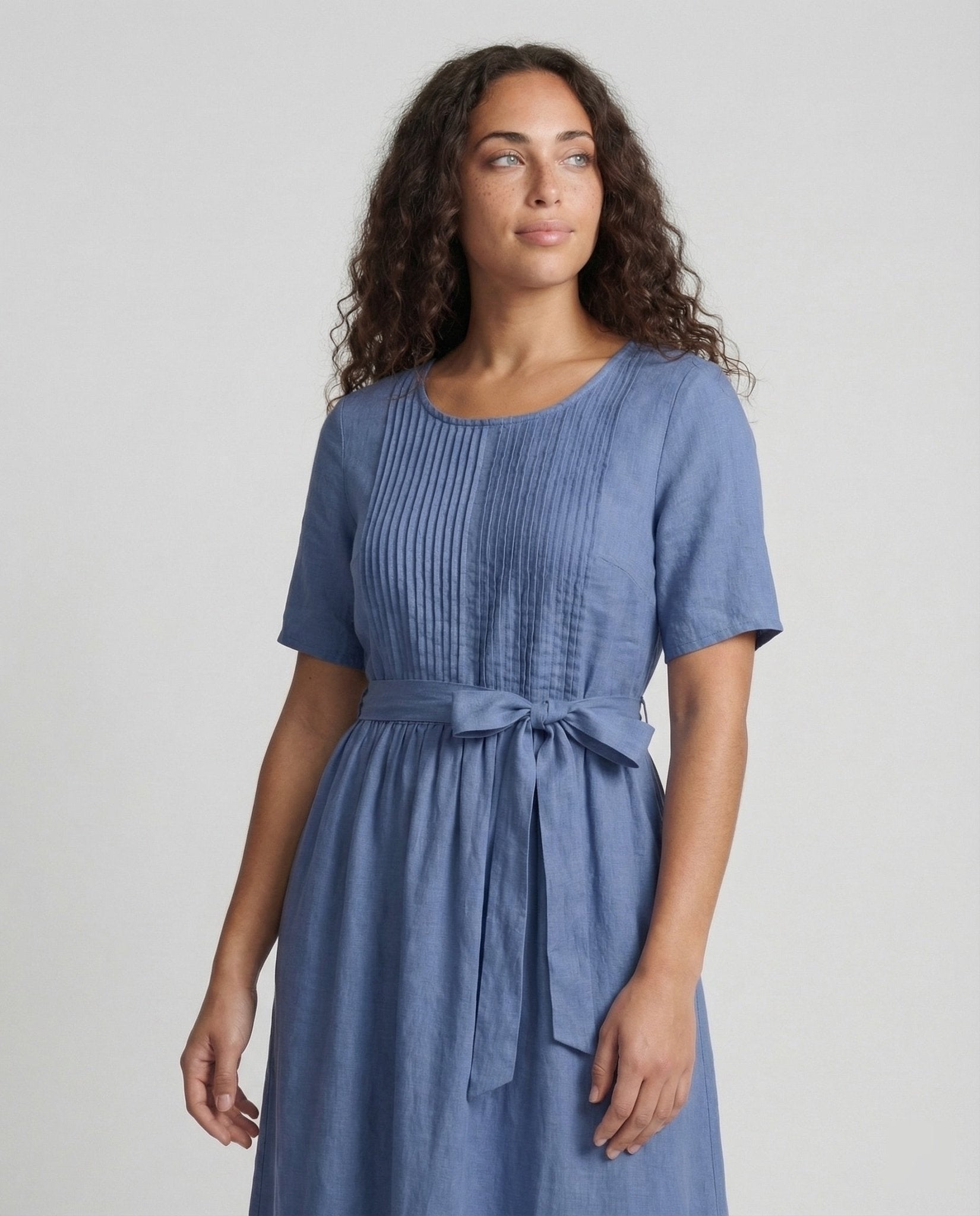 Women Linen Maxi Dress Belt - Chichicherry