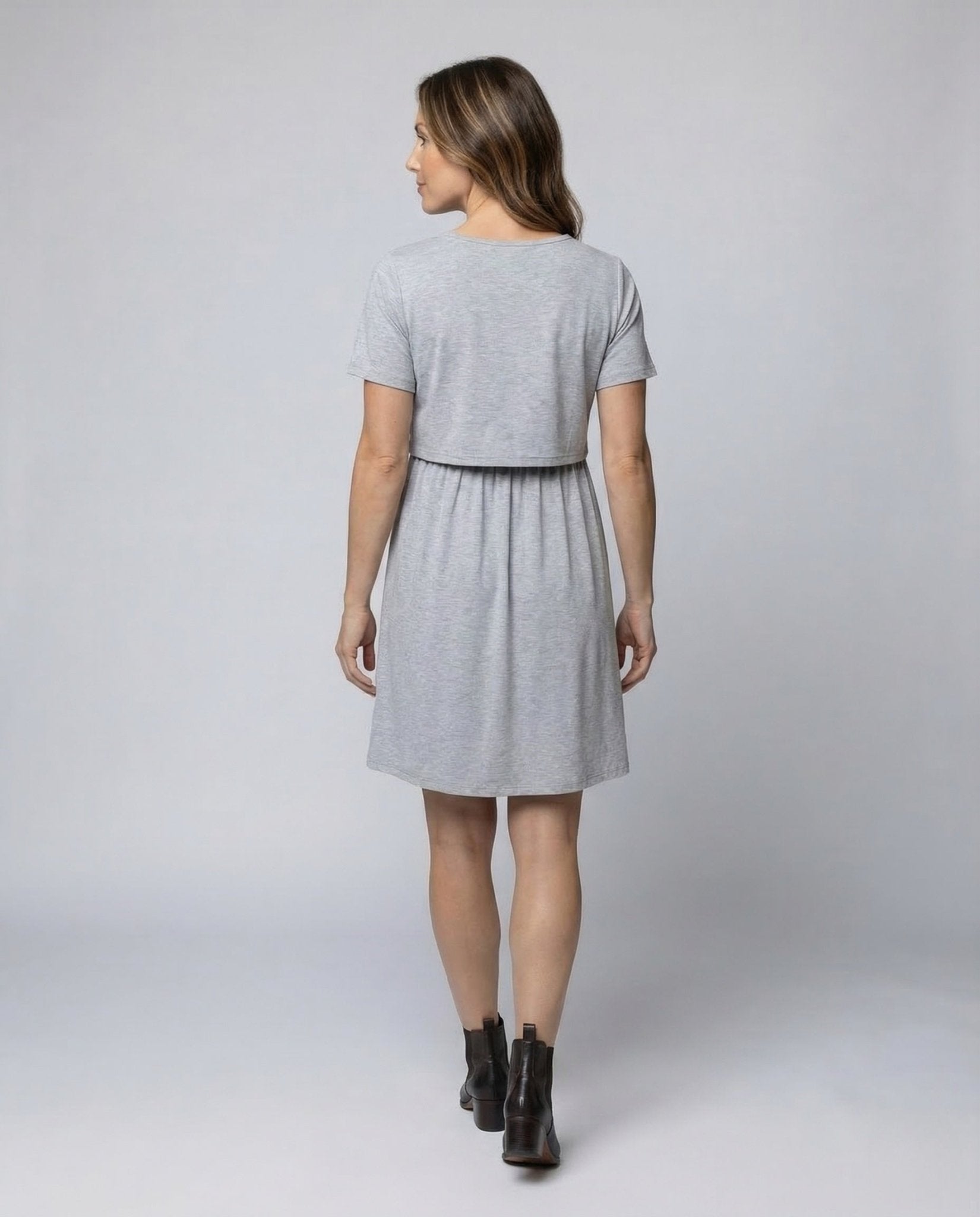 Women Maternity Dress Nursing Dress Elastic Waistband - Chichicherry