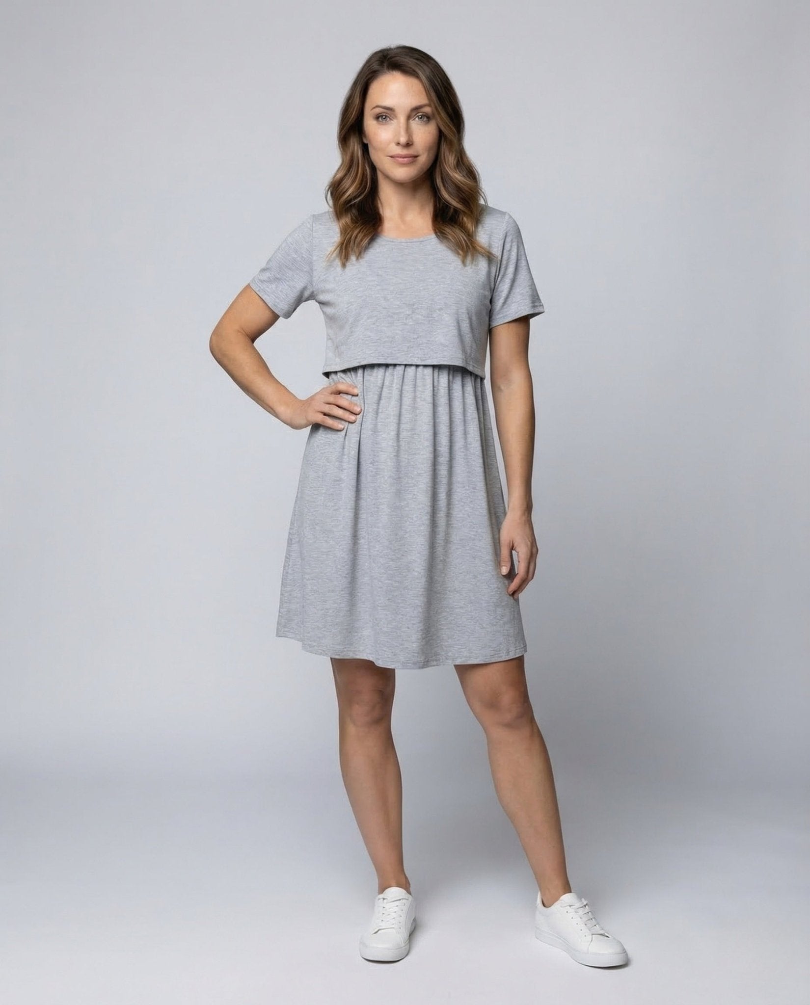 Women Maternity Dress Nursing Dress Elastic Waistband - Chichicherry