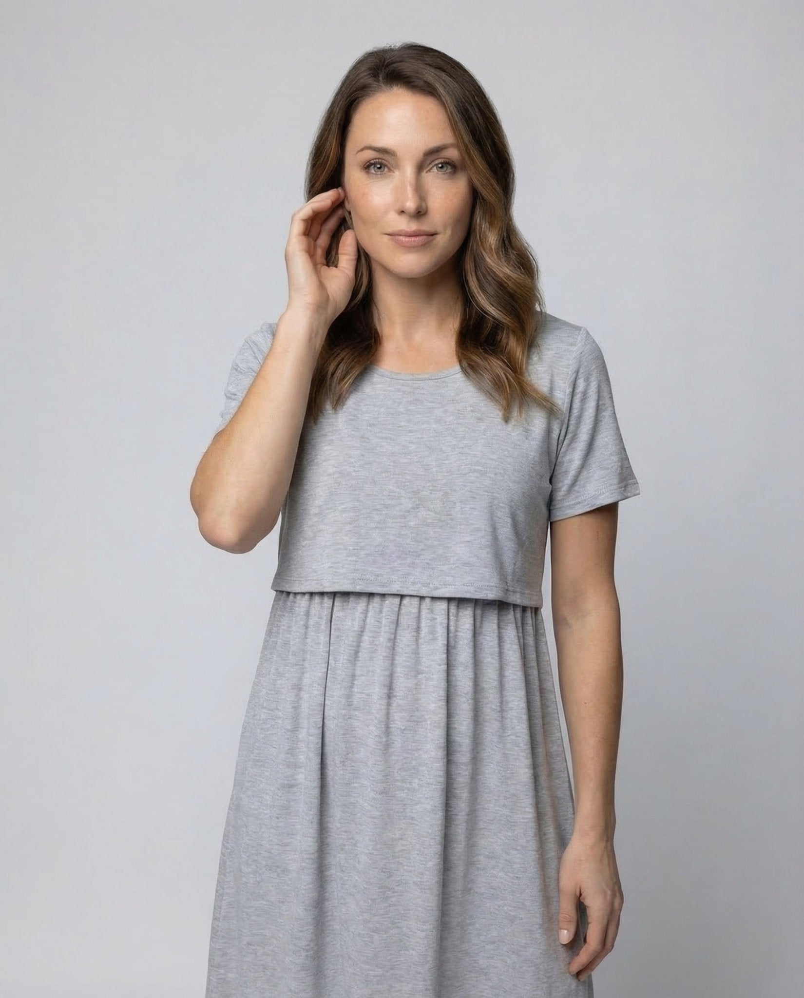 Women Maternity Dress Nursing Dress Elastic Waistband - Chichicherry
