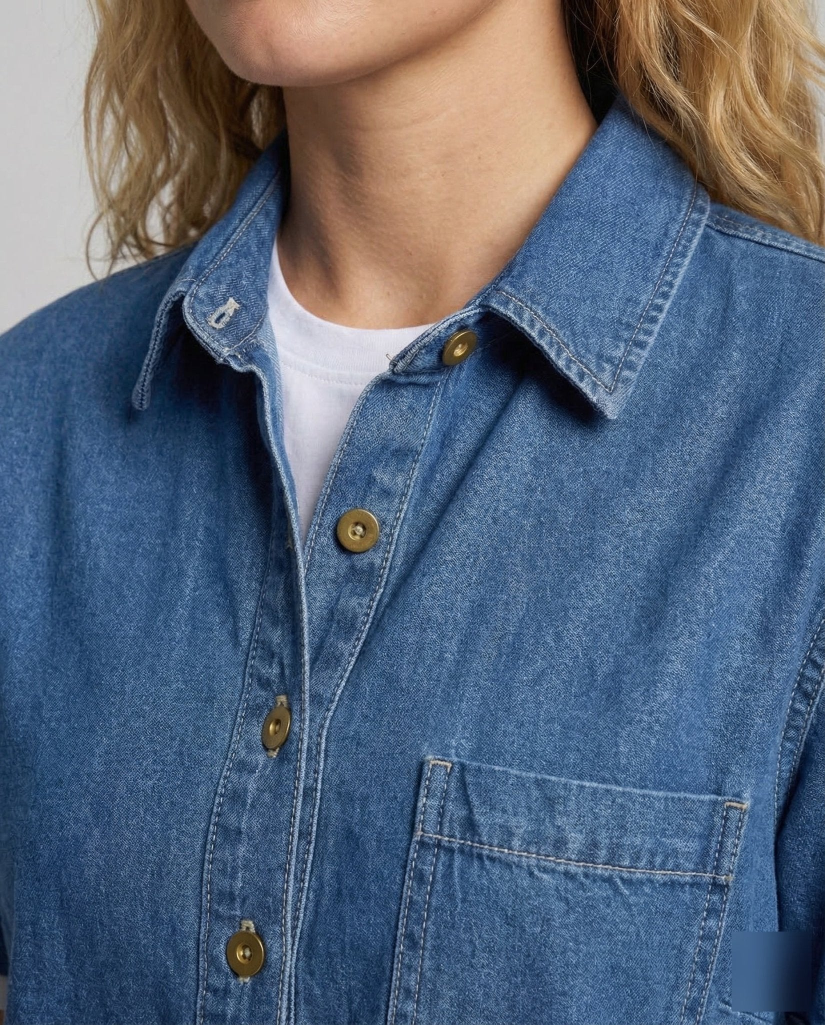Women Oversize Jeans Shirt Dress - Chichicherry