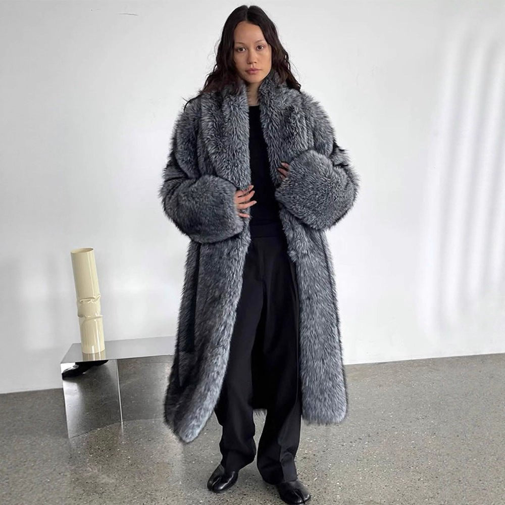 Women Oversize longer Faux Fur Coat with voluminous sleeves Chichicherry - Chichicherry