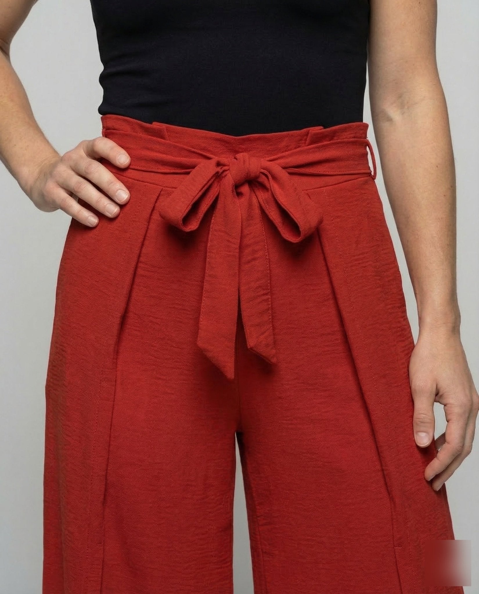 Women Palazzo Pants High Waist Slit - Chichicherry