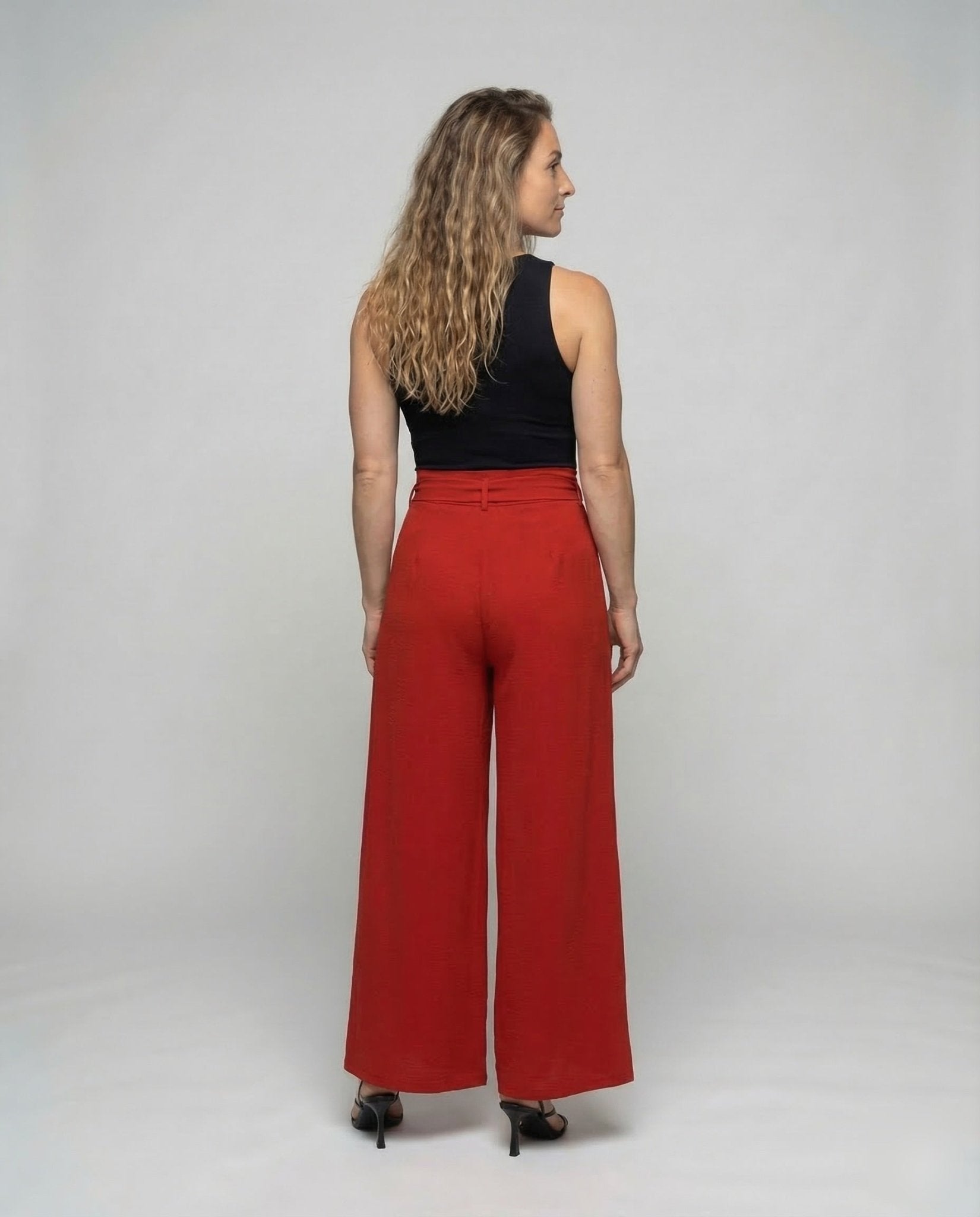 Women Palazzo Pants High Waist Slit - Chichicherry