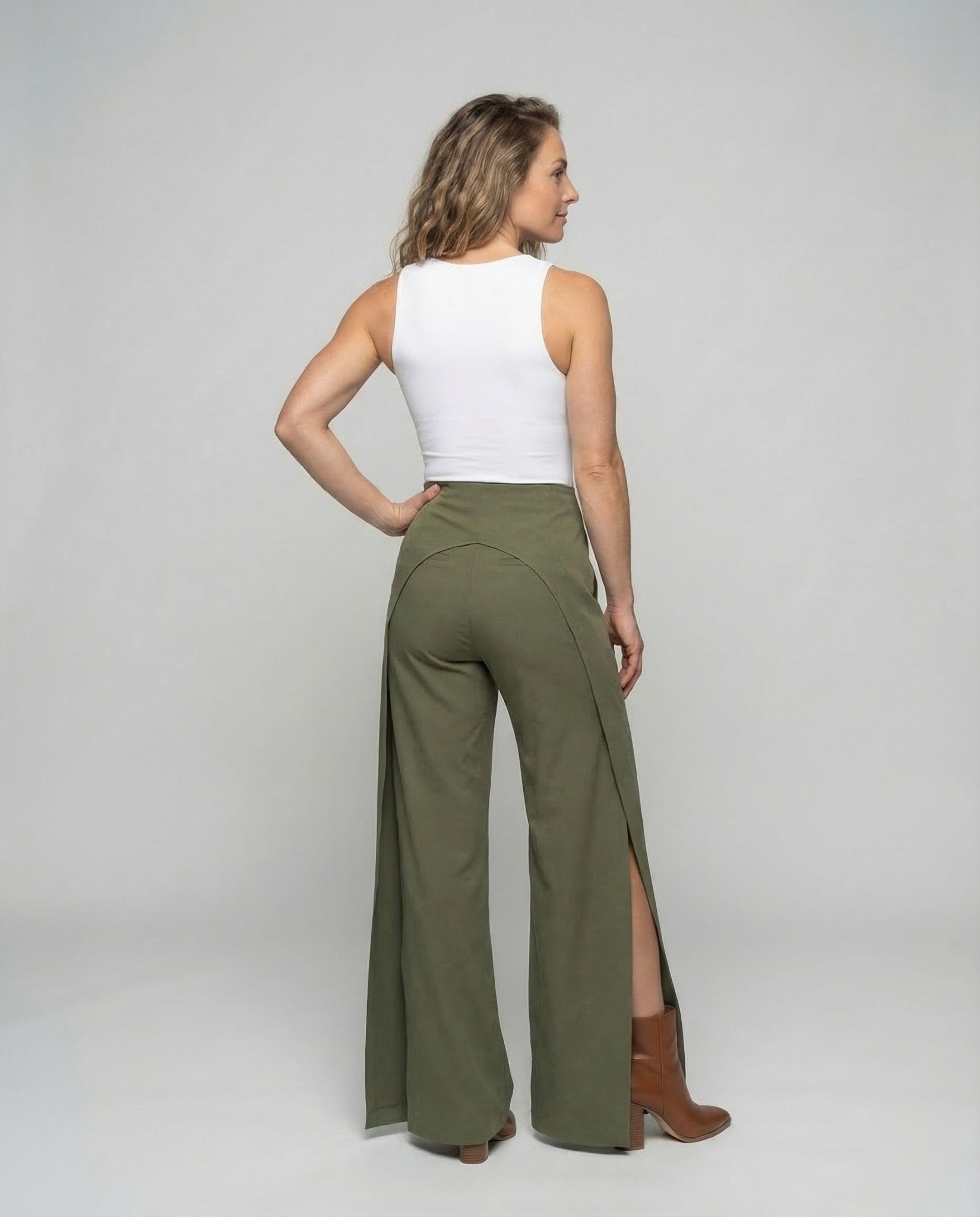 Women Palazzo Pants High Waist Wrap - Chichicherry