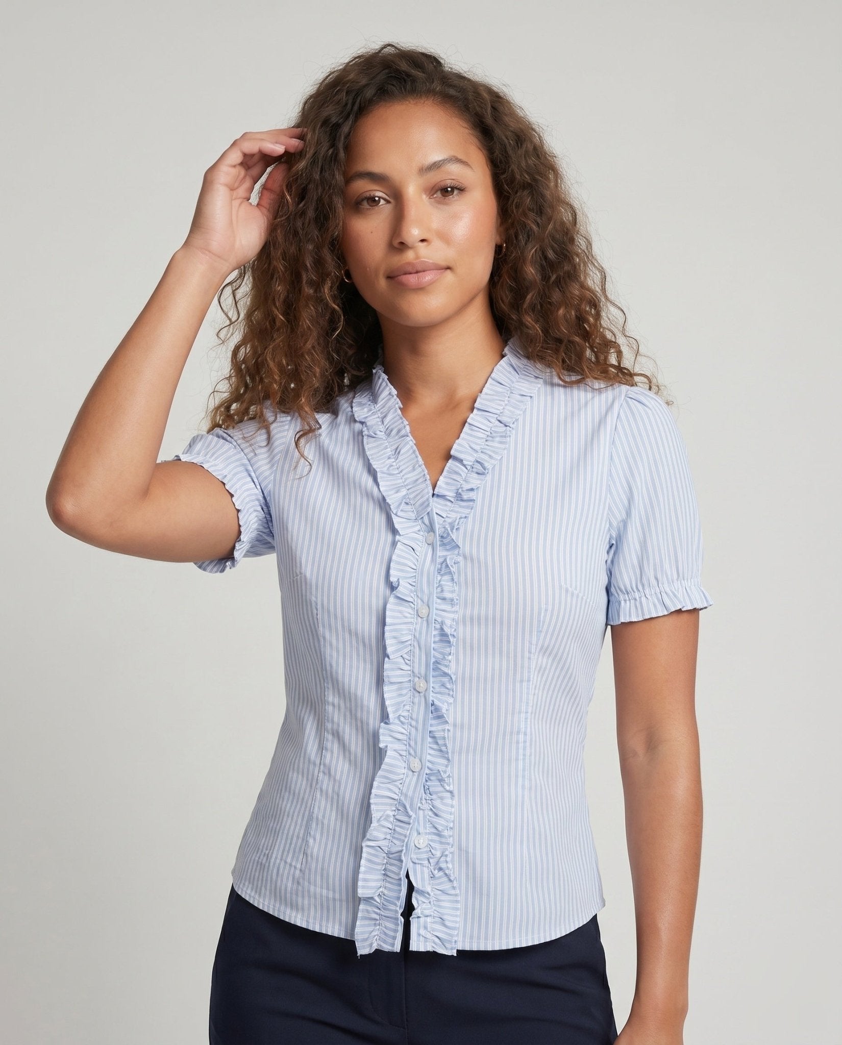 Women Playful Ruffle Blouse - Chichicherry