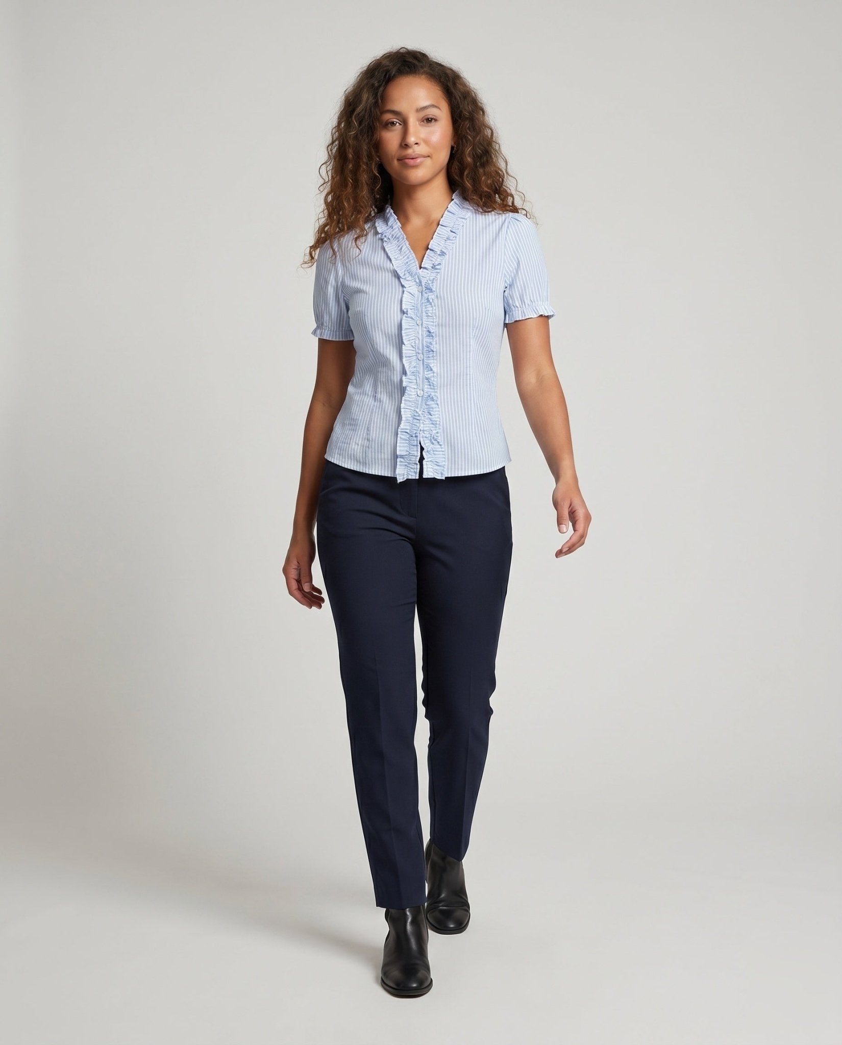 Women Playful Ruffle Blouse - Chichicherry