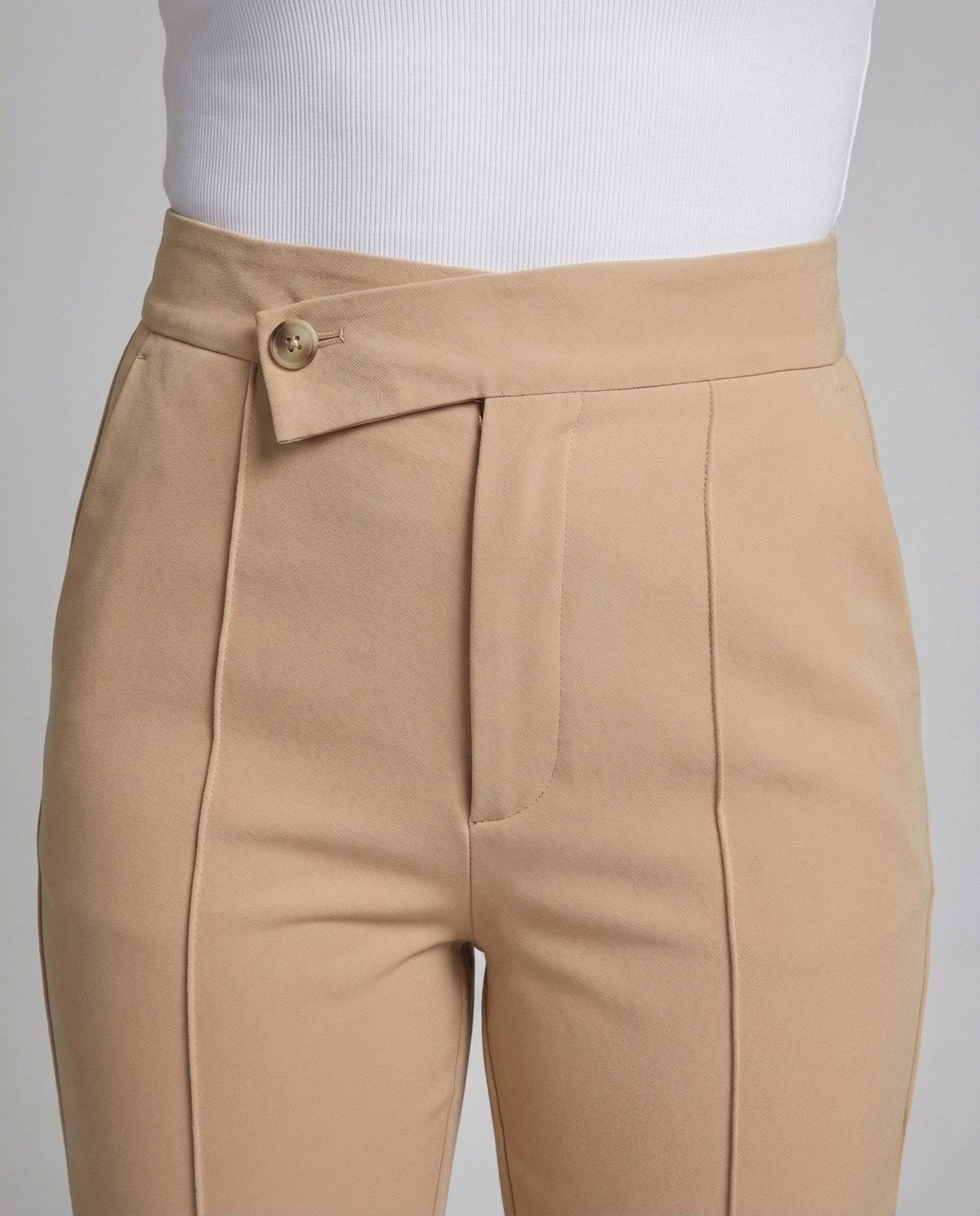 Women Pleated Trousers High Waist - Chichicherry