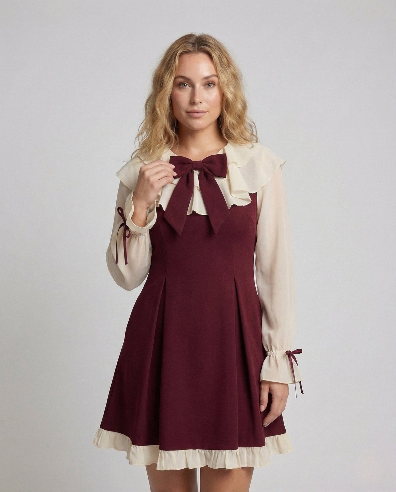 Women Romantic Two-Piece Dress - Chichicherry