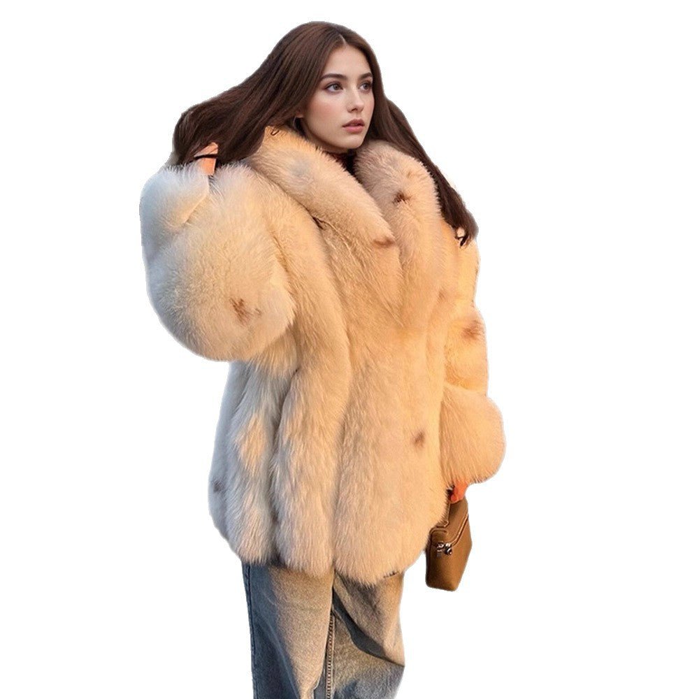 Women Short Cut Faux Fur Coat with Voluminous Teddy Effect Chichicherry - Chichicherry