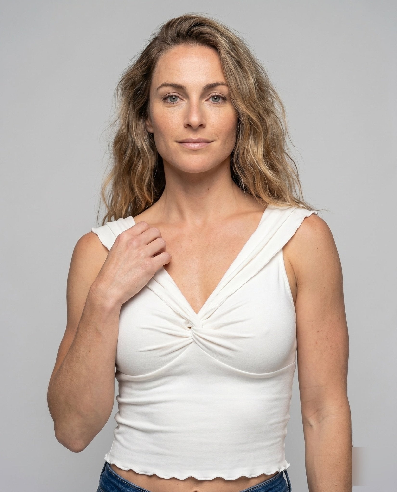 Women Short Sleeve Top with Flowing Ruffle Details - Chichicherry