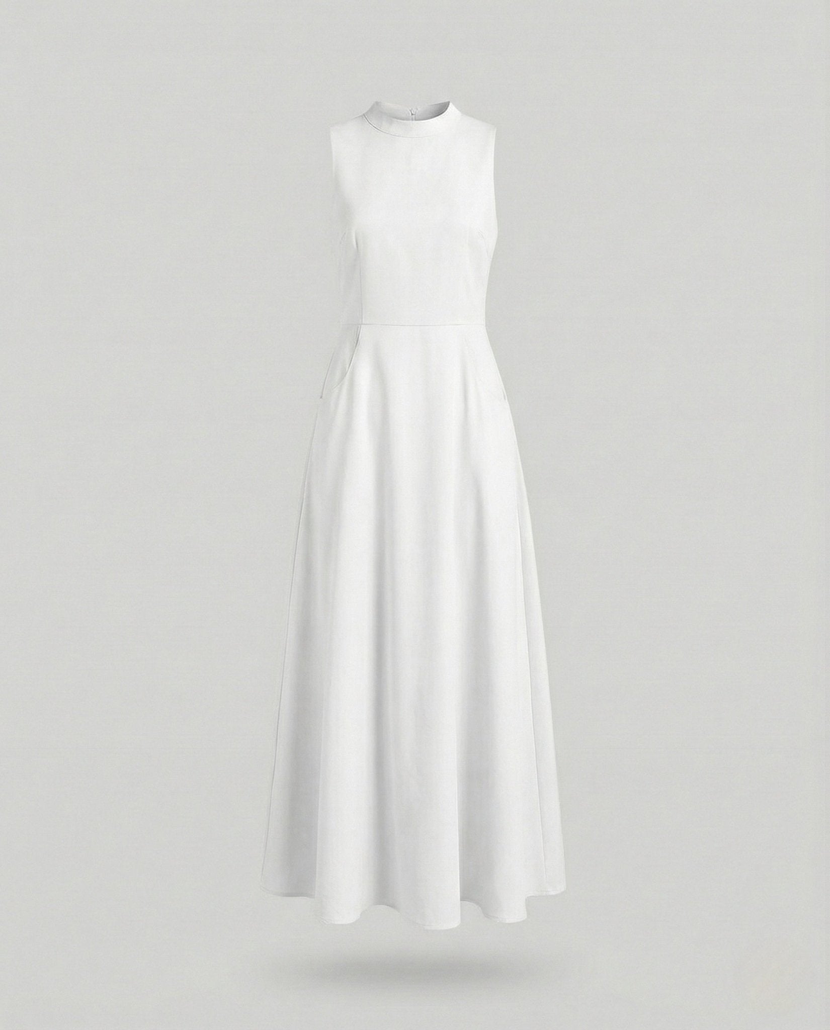 Women Sleeveless Maxi Dress with Ribbed Top - Chichicherry