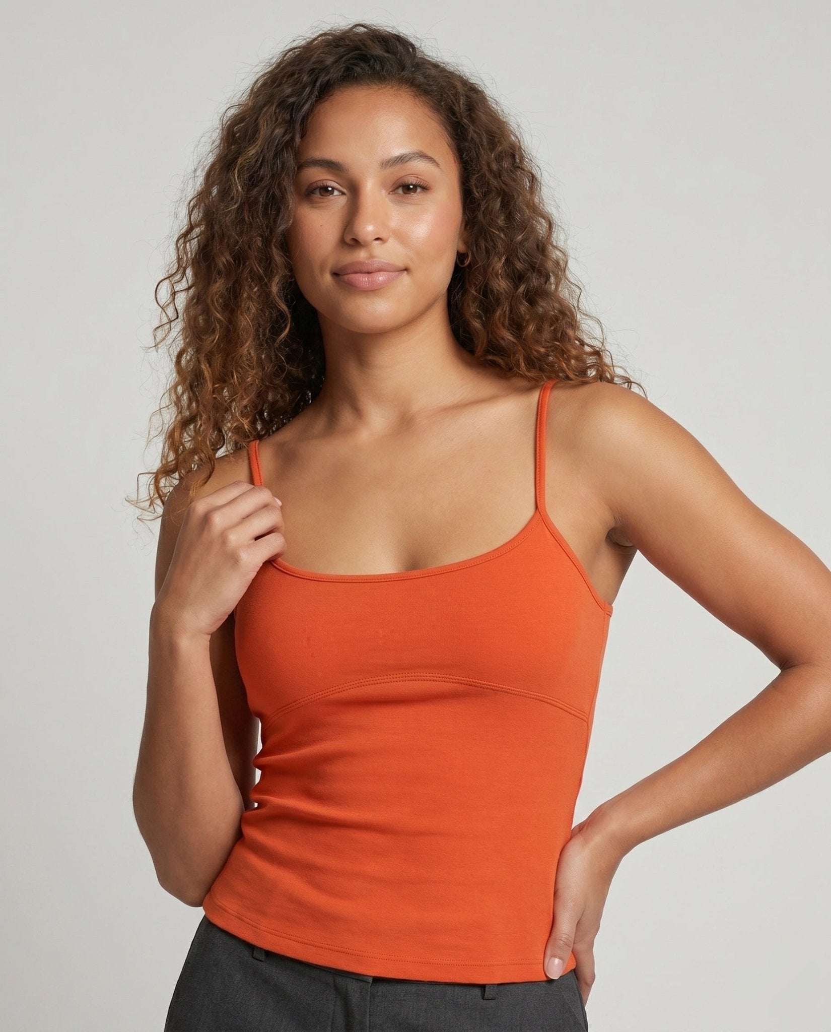 Women sleeveless top with deep neckline and adjustable straps - Chichicherry
