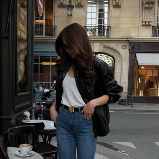 Women straight-cut jeans with high waist, raw hem and slight bootcut Chichicherry - Chichicherry