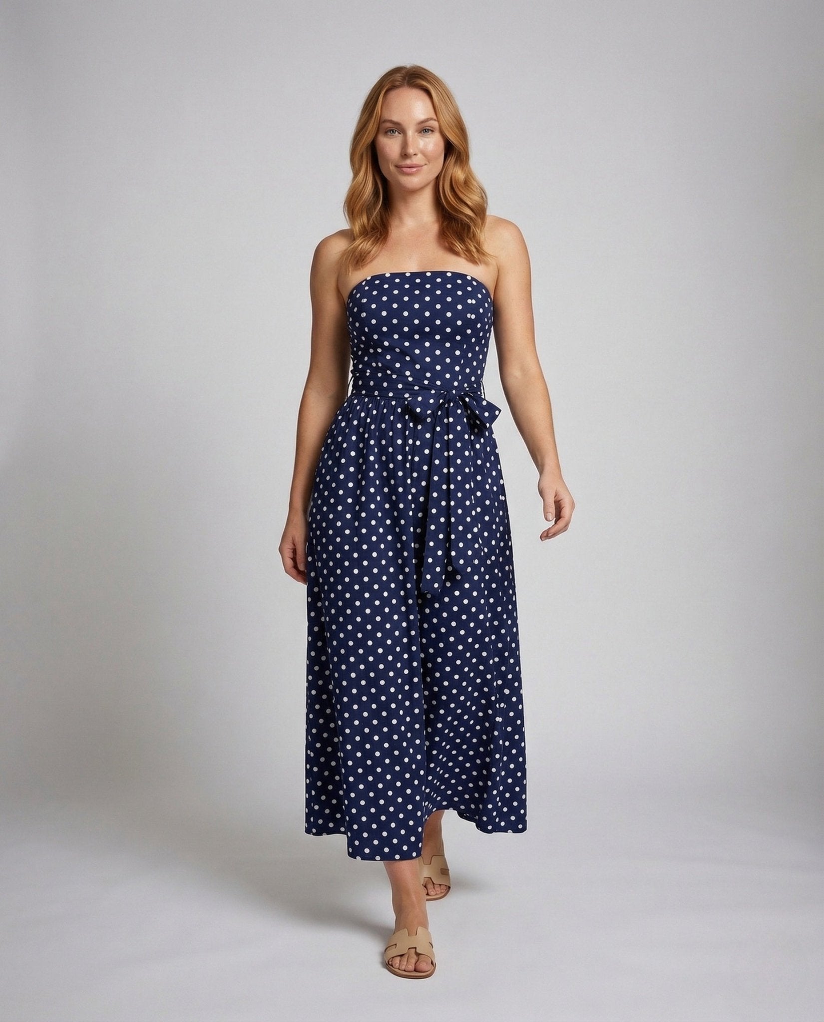 Women Strapless Maxi Dress with Boning - Chichicherry