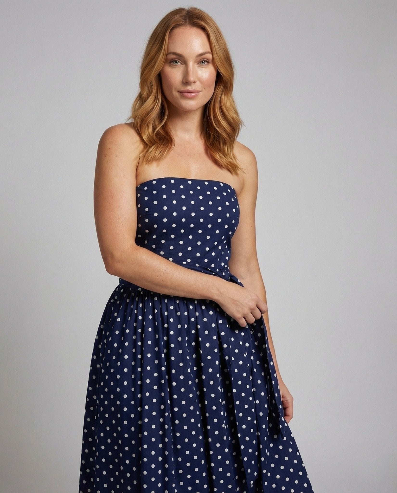 Women Strapless Maxi Dress with Boning - Chichicherry