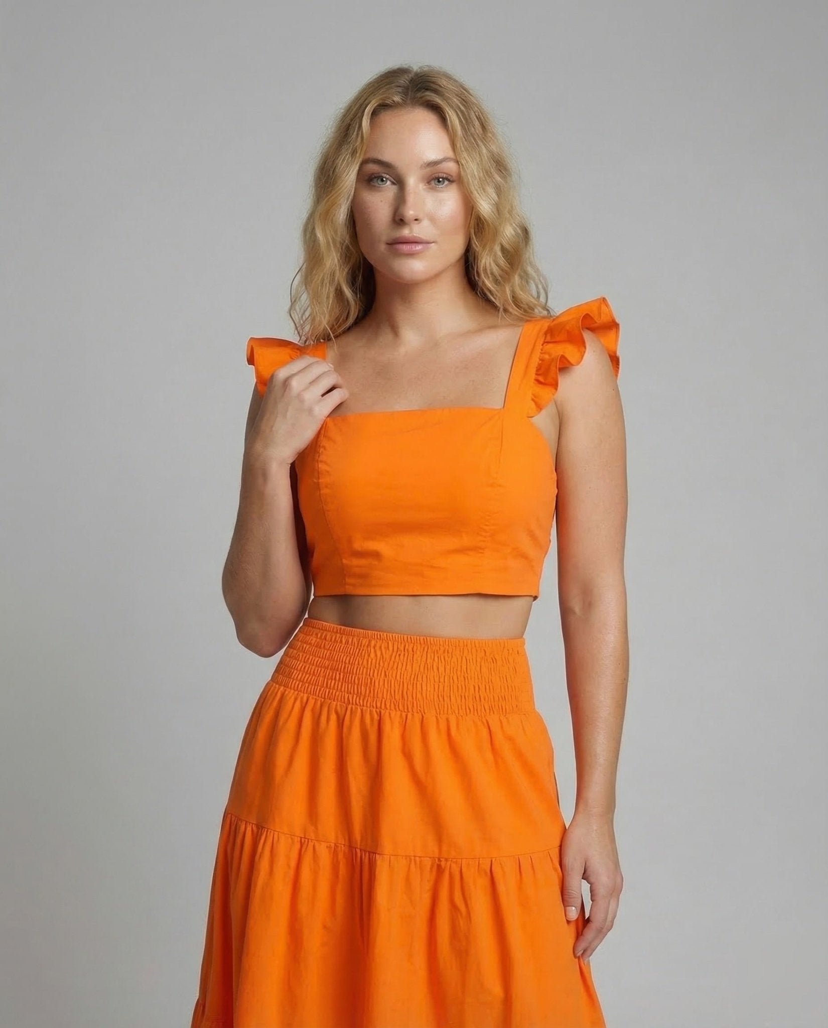 Women Summer Set Crop Top Maxi Skirt - Chichicherry