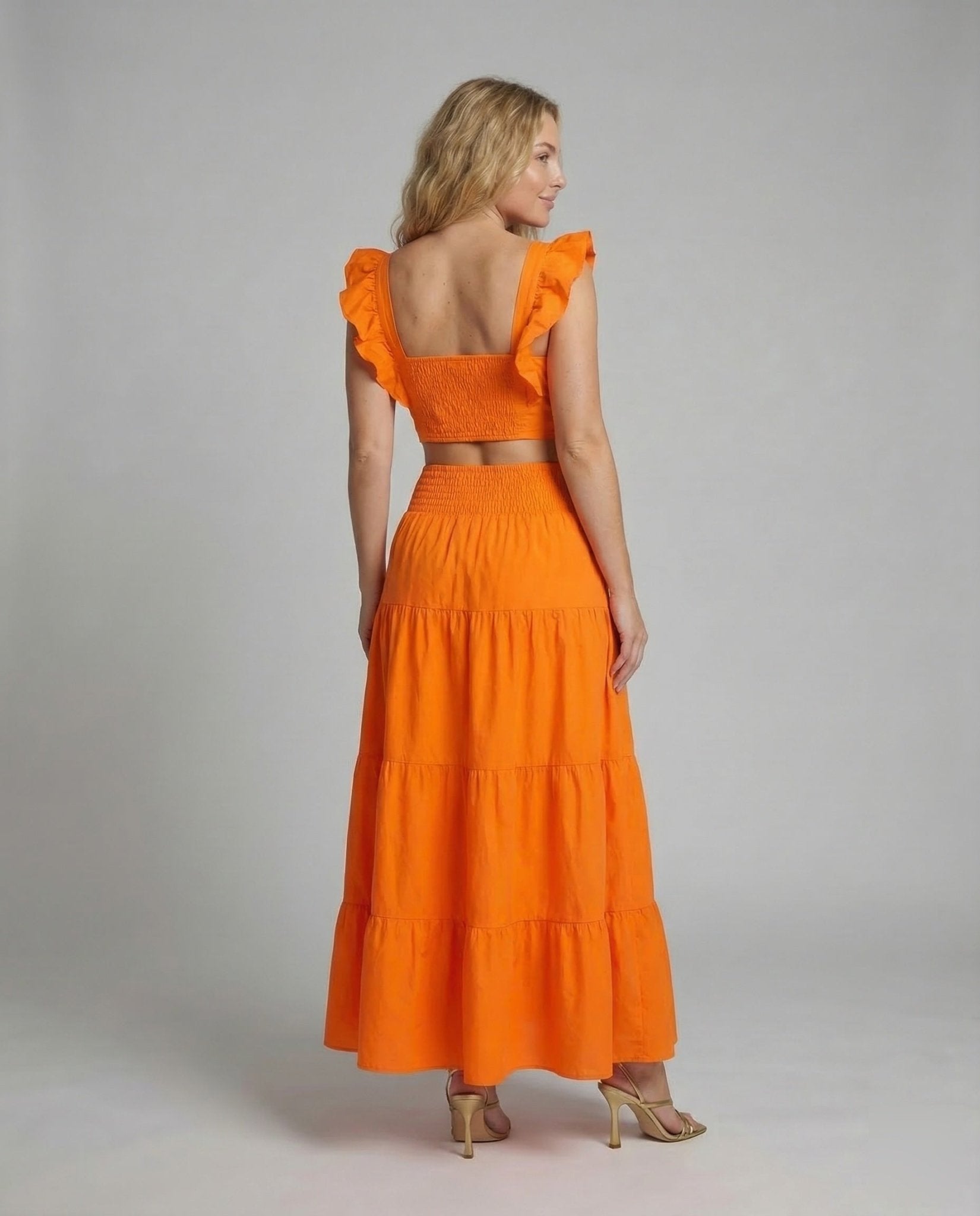 Women Summer Set Crop Top Maxi Skirt - Chichicherry