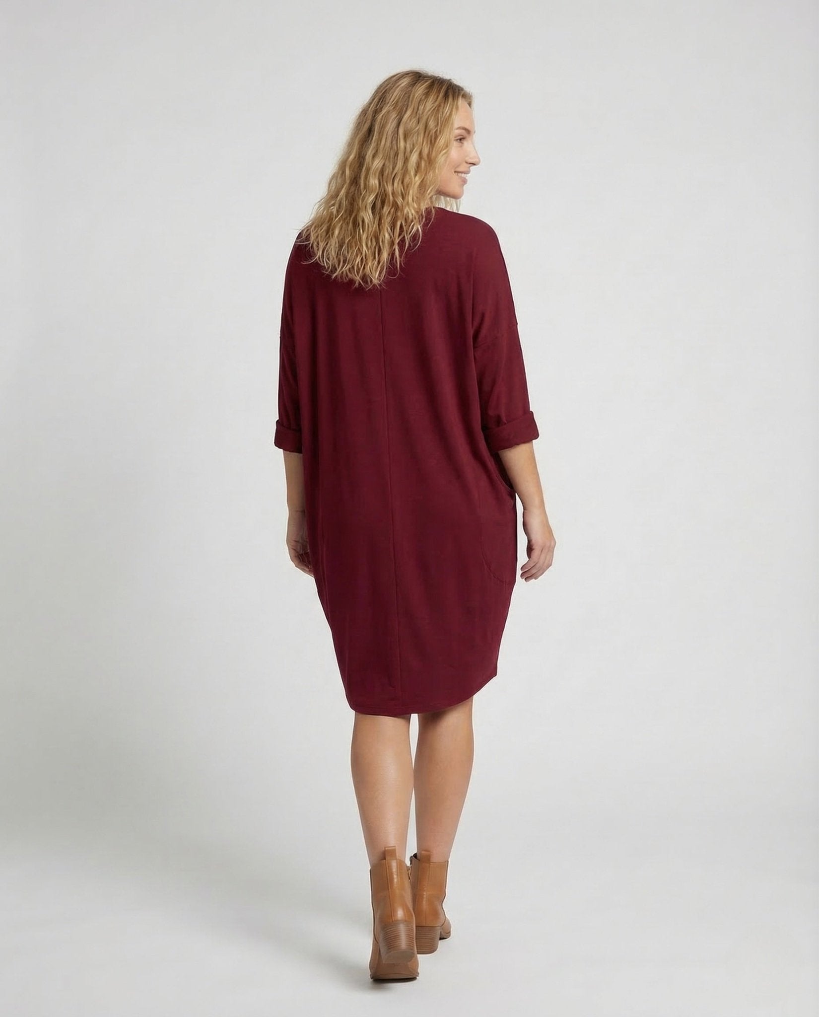 Women Tunic Dress Viscose Pockets - Chichicherry