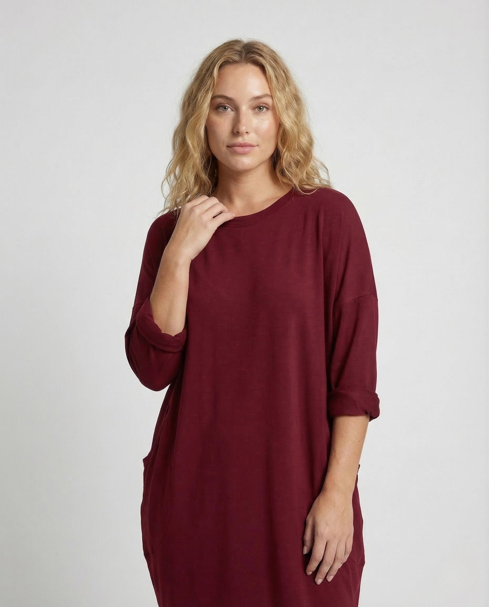 Women Tunic Dress Viscose Pockets - Chichicherry