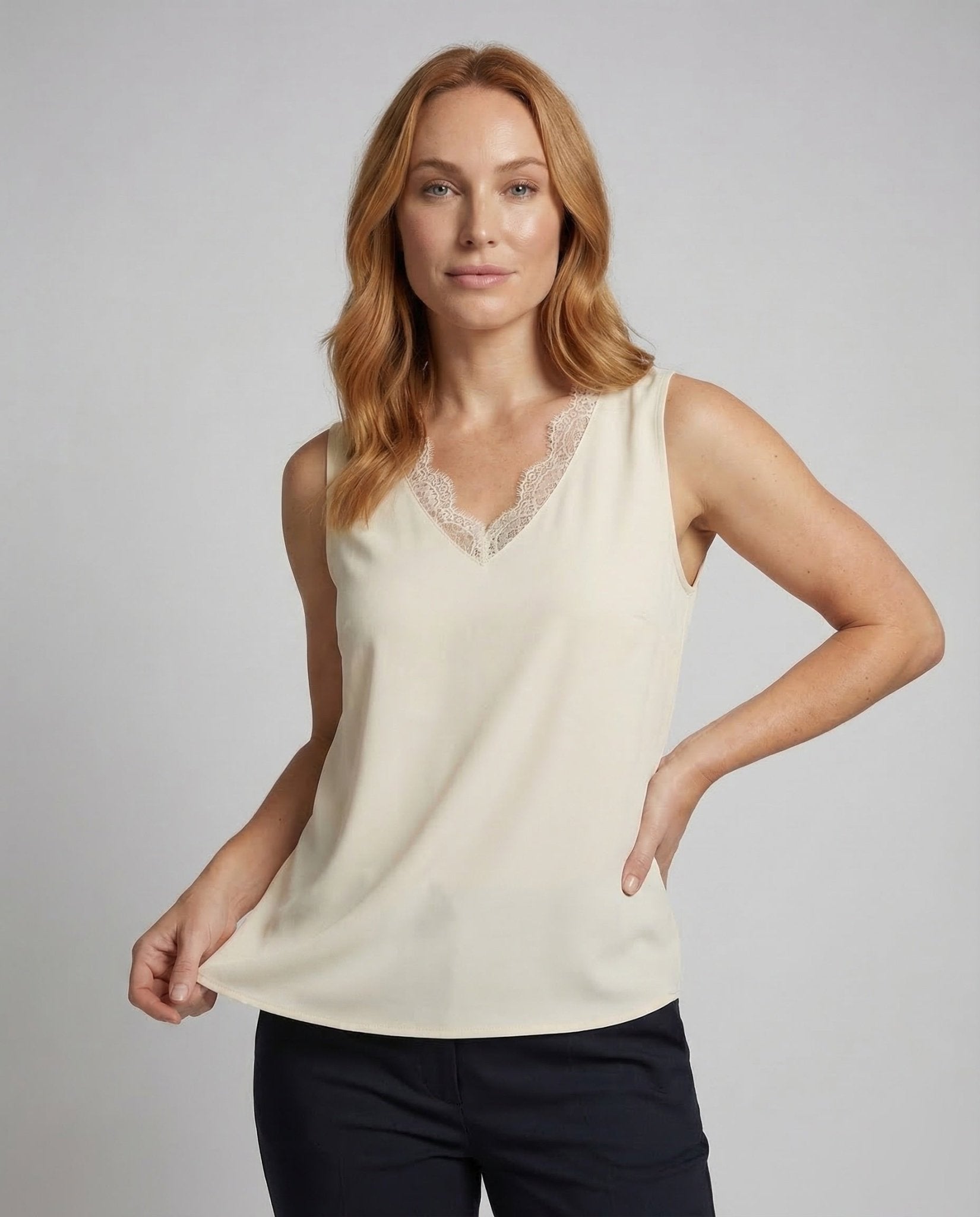 Women V Neck Blouse Lace - Chichicherry