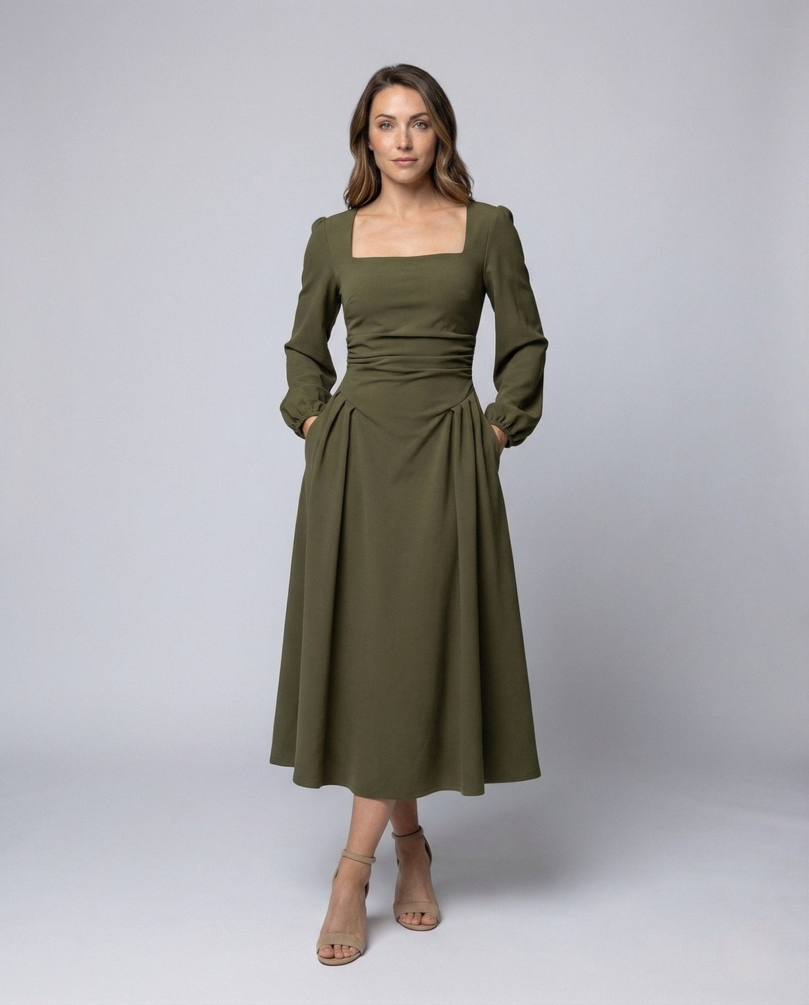 Women Vintage Evening Dress Balloon Sleeves - Chichicherry