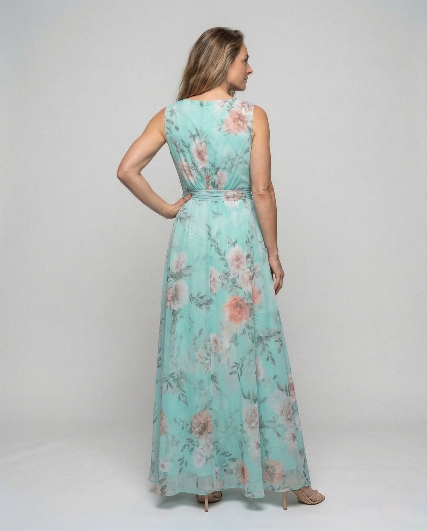 Women Wrap Maxi Dress made of Chiffon - Chichicherry