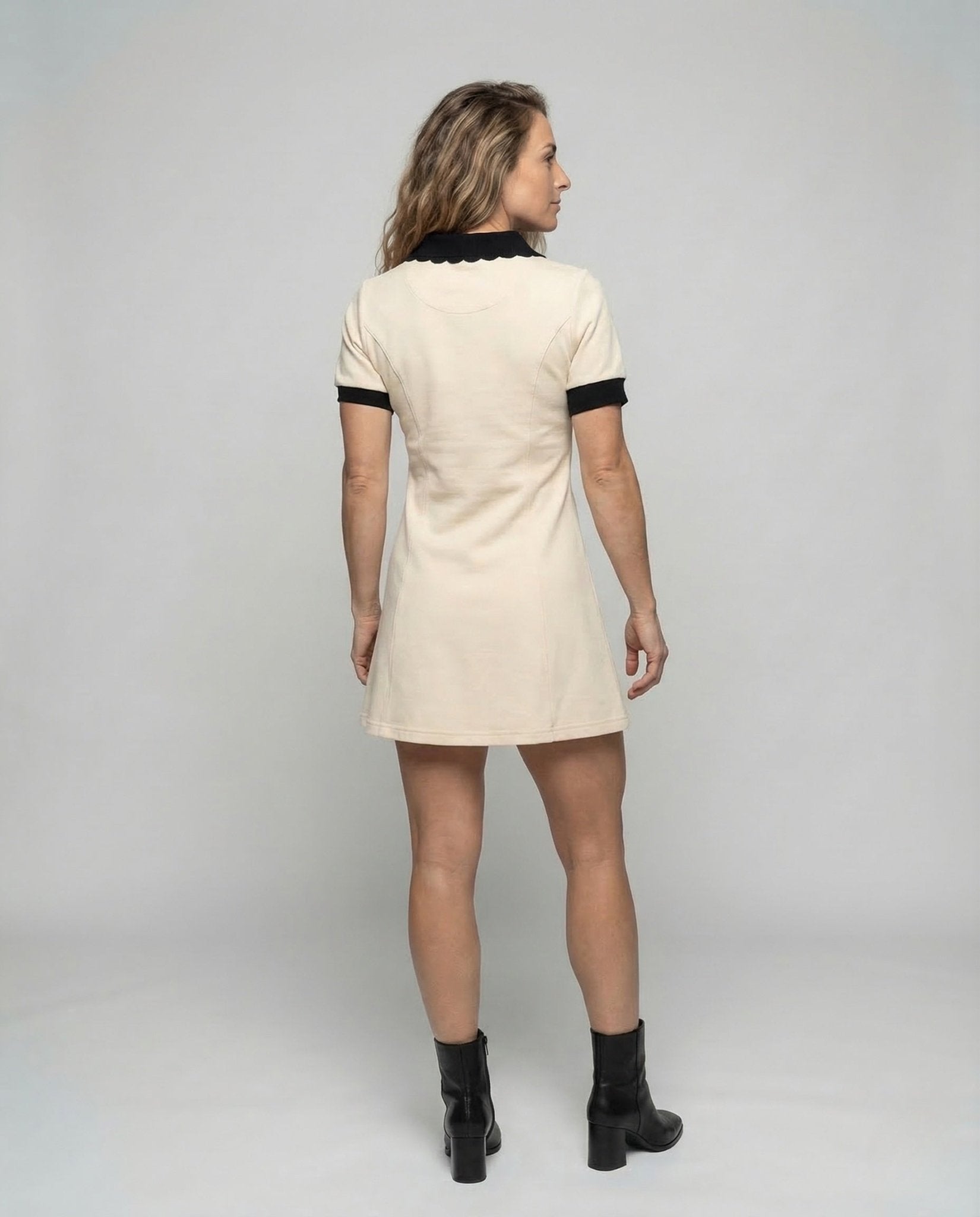 Women's A - Line Dress Peter Pan Collar - Chichicherry