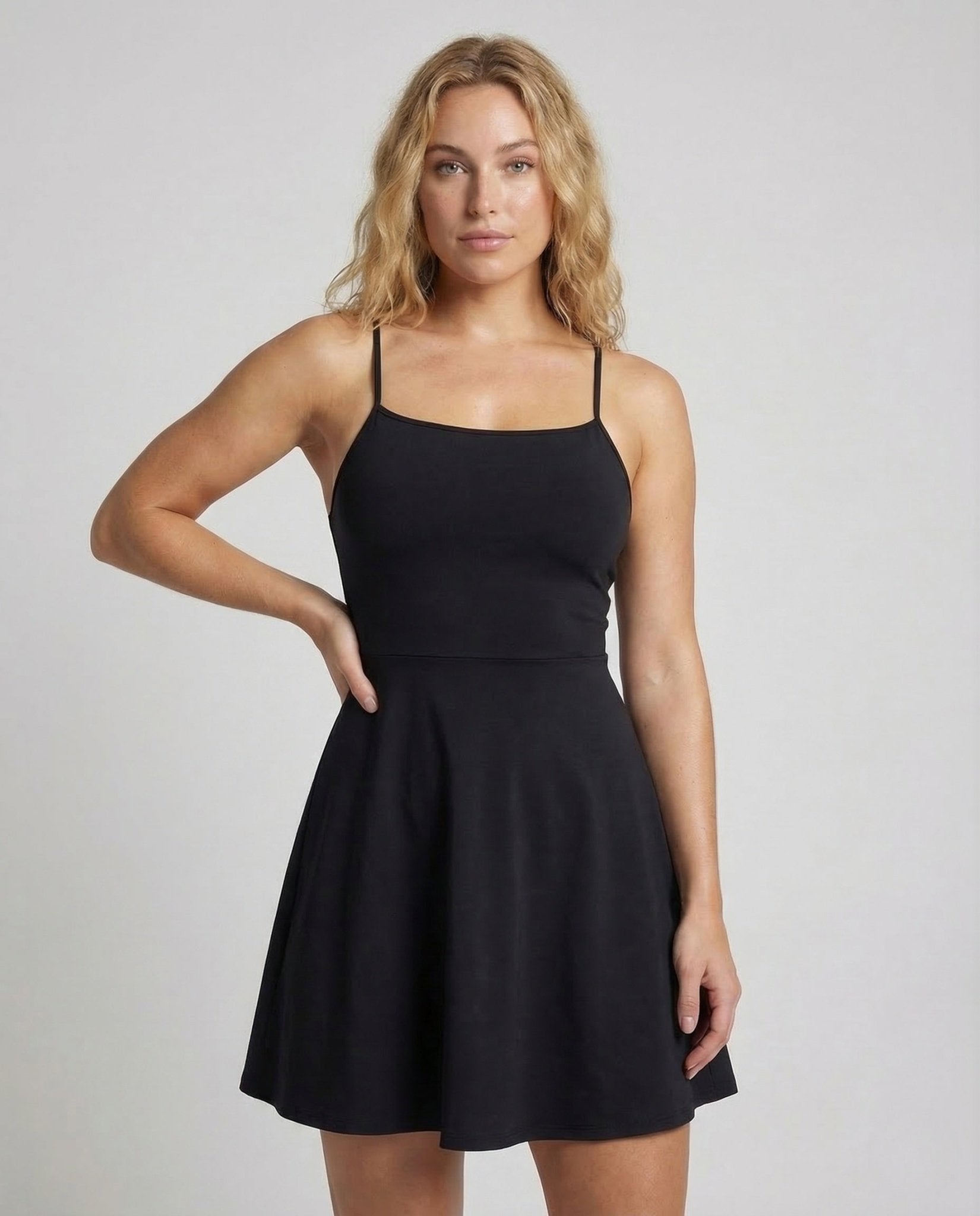 Women's A - Line Strap Dress Square Neckline - Chichicherry