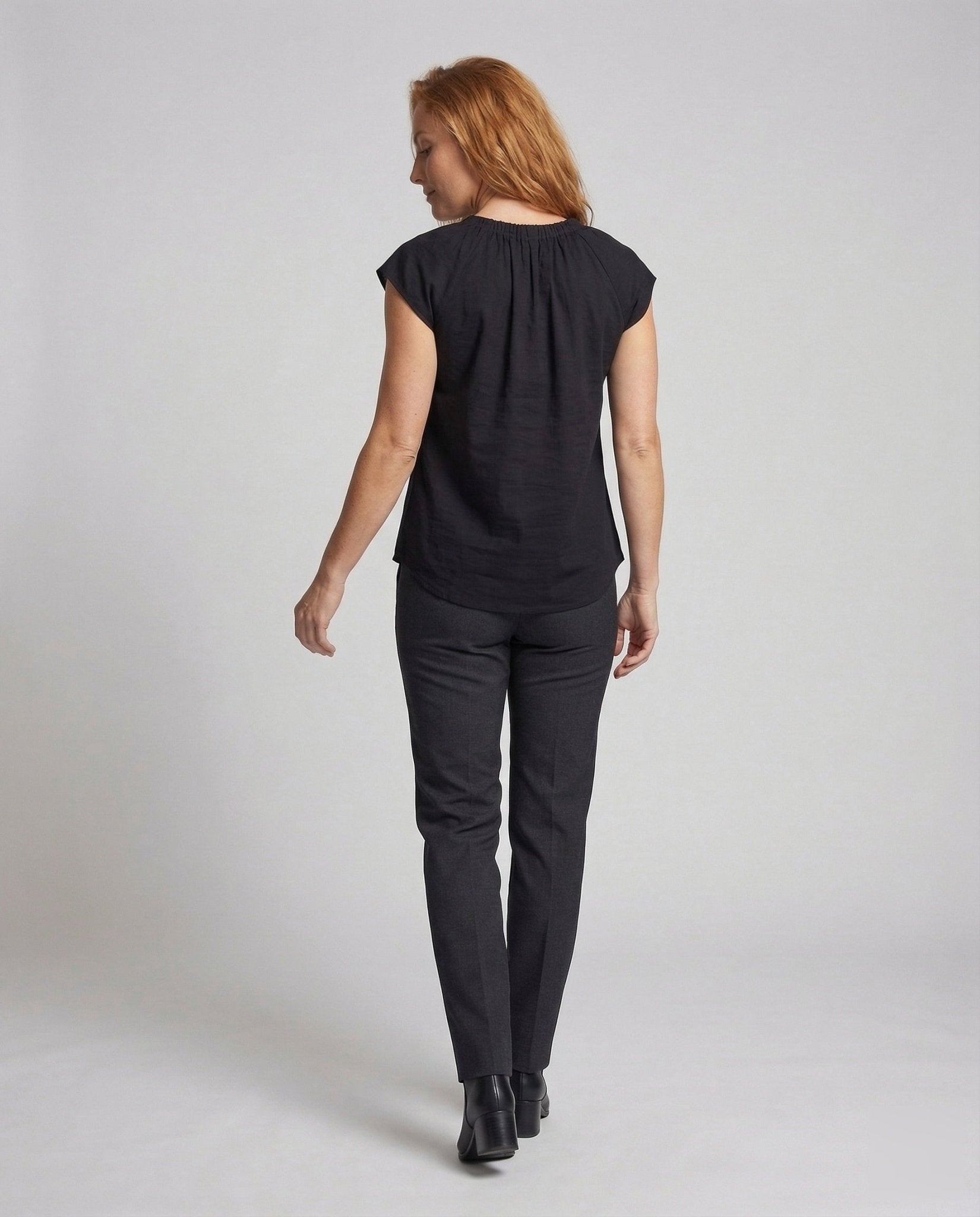 Women's A-Line Top with Round Neckline - Chichicherry