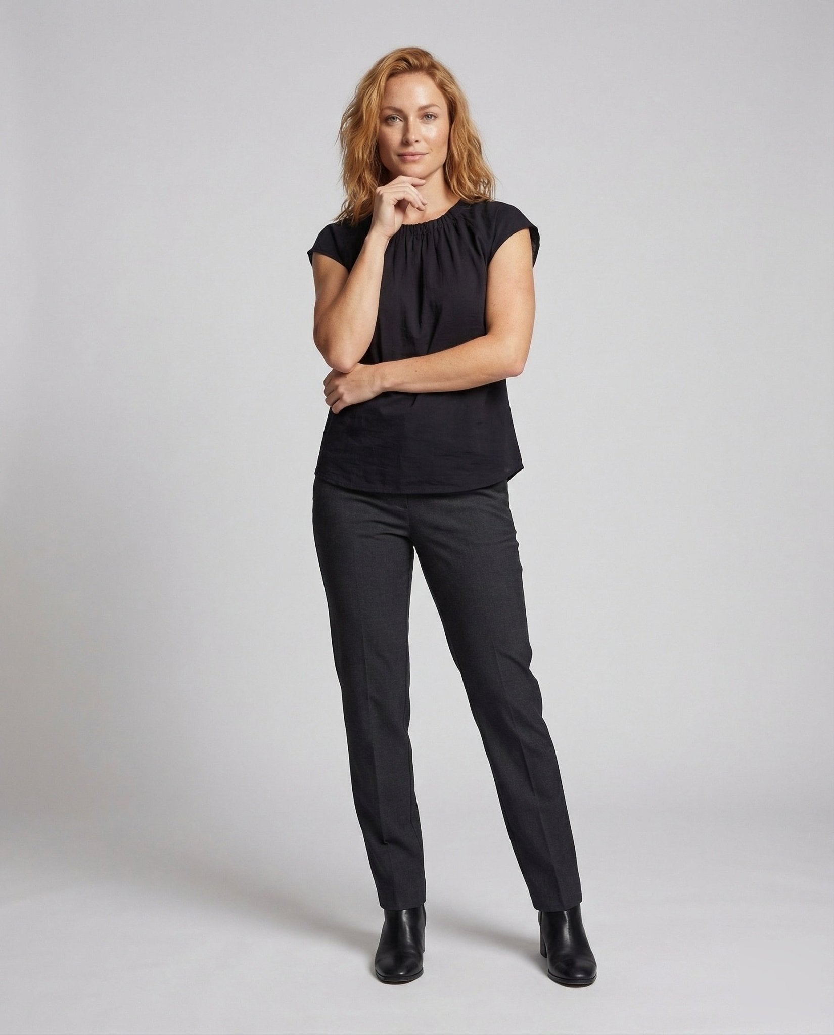 Women's A-Line Top with Round Neckline - Chichicherry
