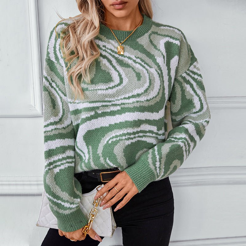 Women's Abstract Patterned Knit Sweater