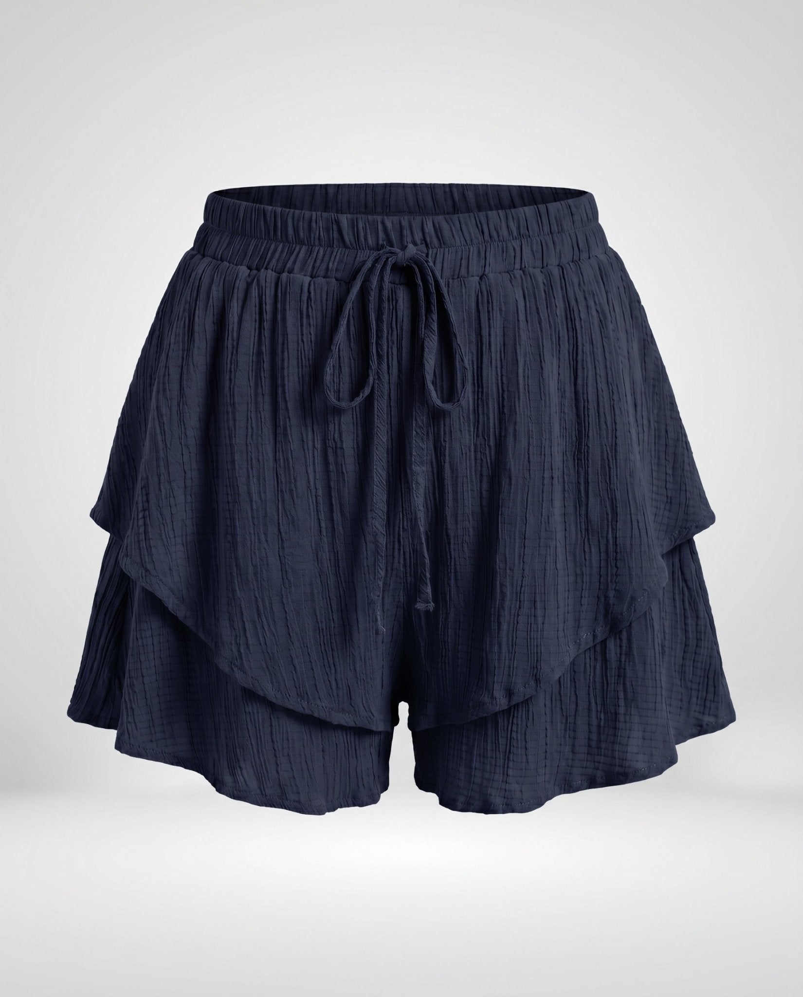 Women's airy ruffle shorts with elastic waistband - Chichicherry