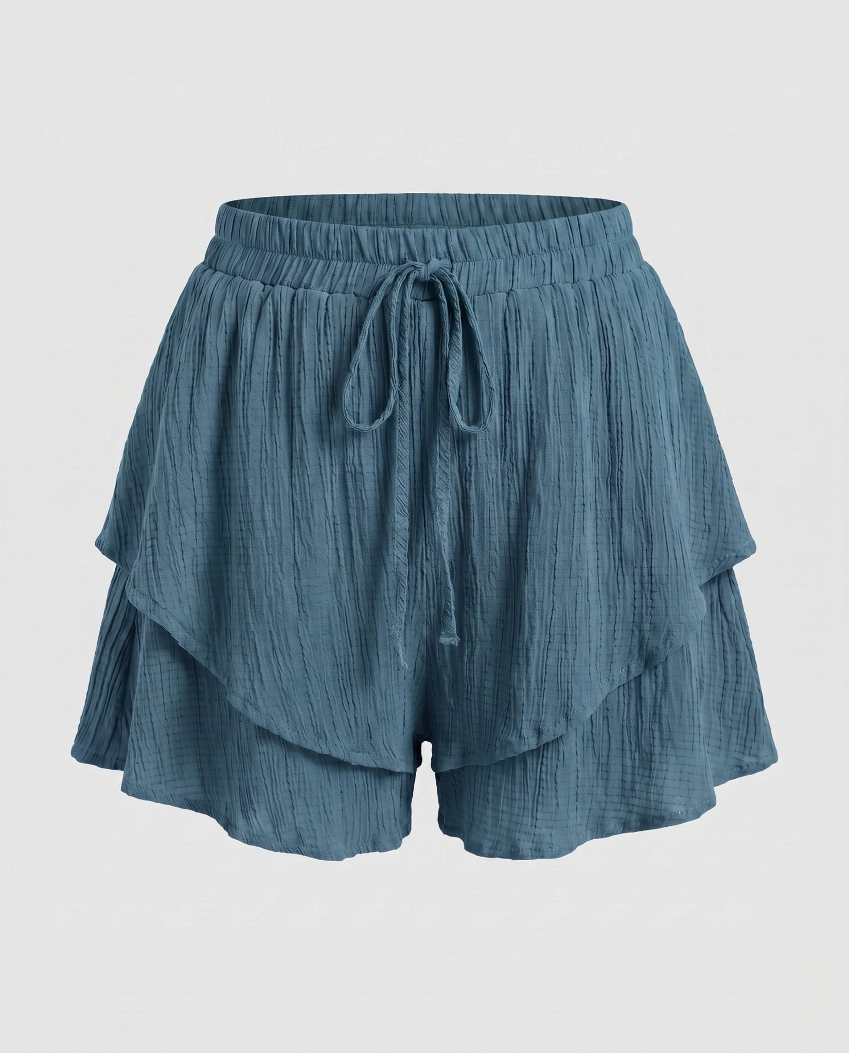 Women's airy ruffle shorts with elastic waistband - Chichicherry