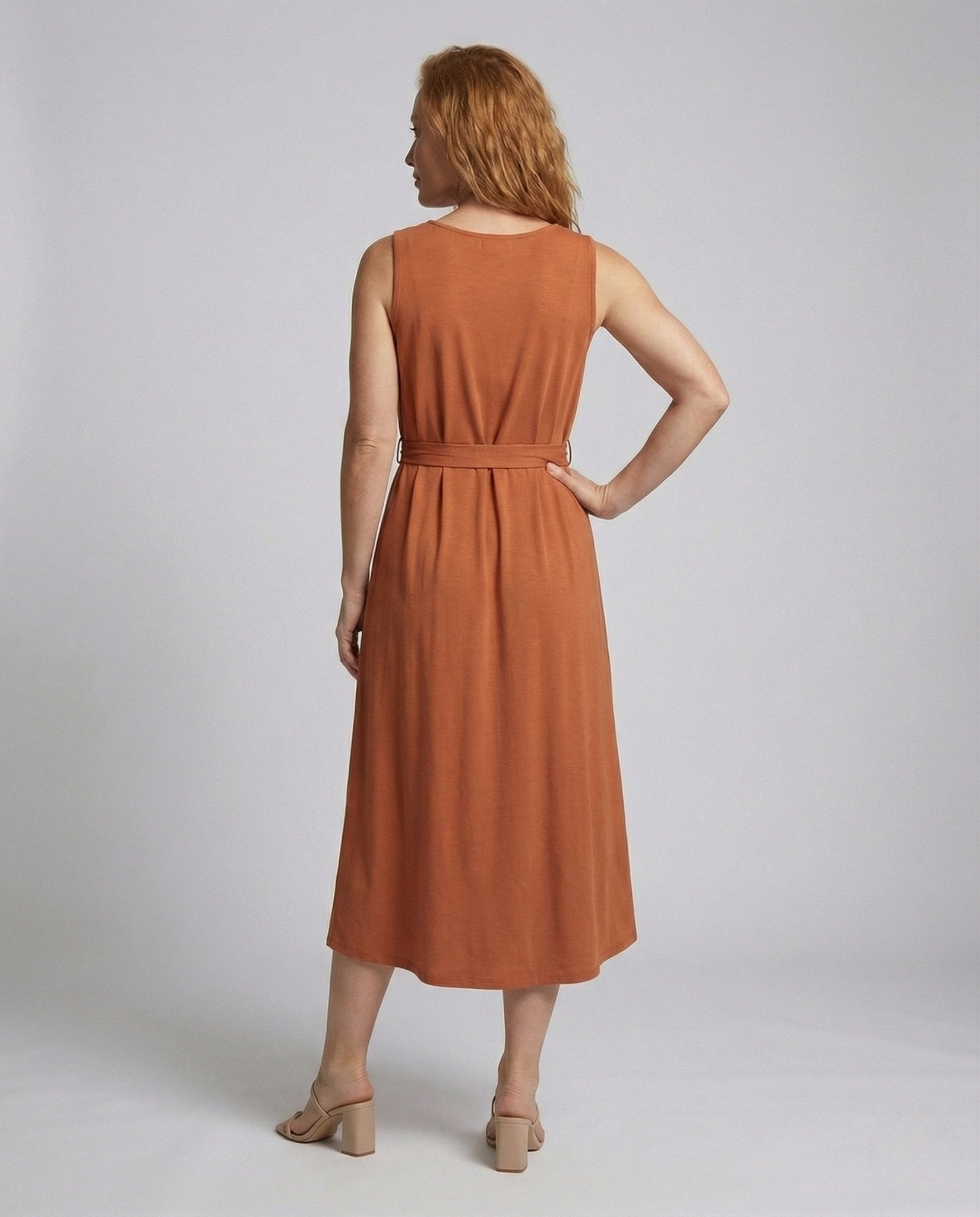 Women's ankle-length leisure dress with pockets - Chichicherry
