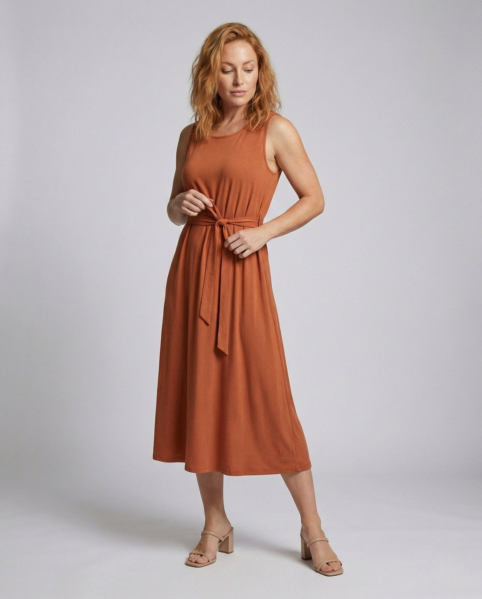 Women's ankle-length leisure dress with pockets - Chichicherry