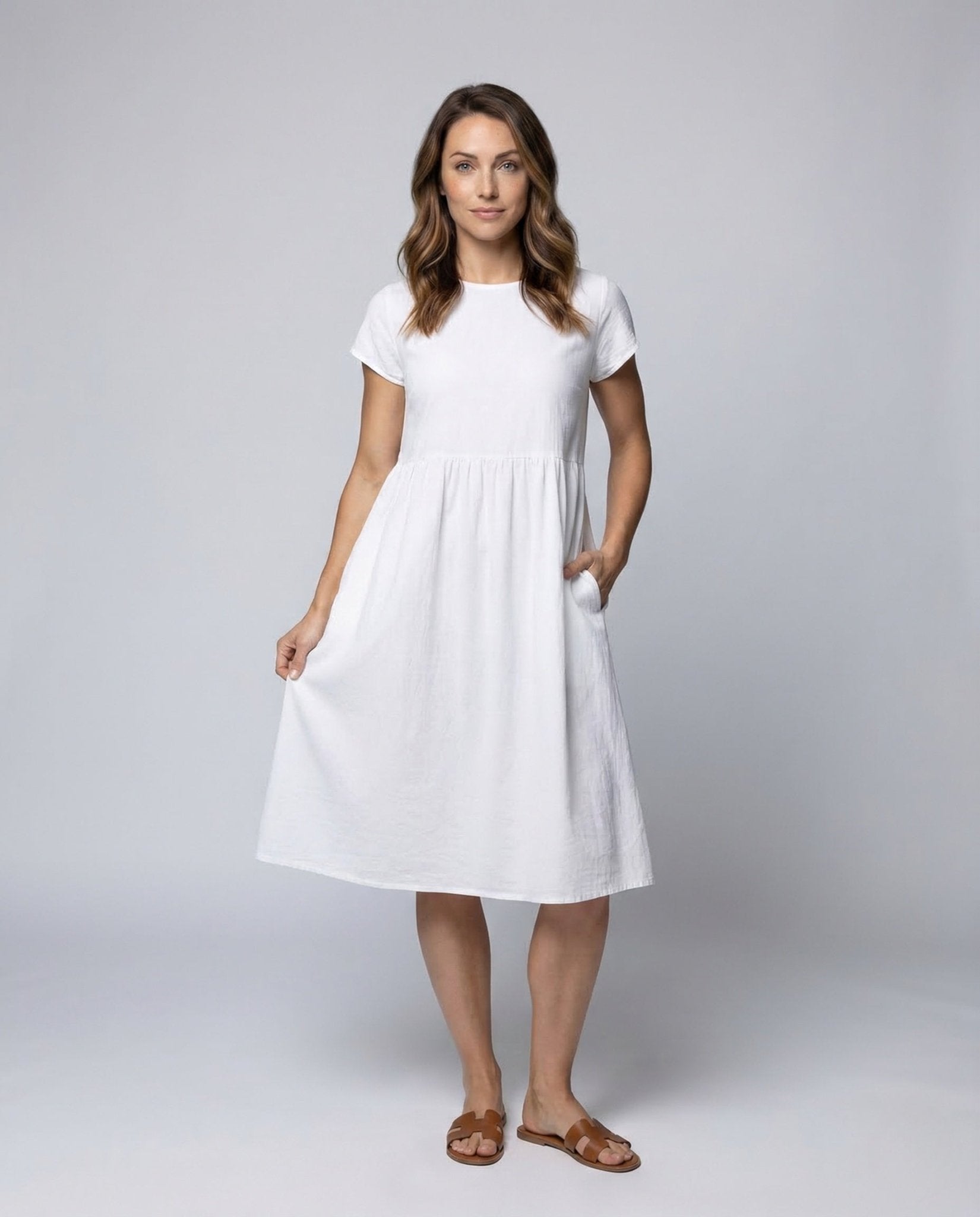 Women's Baby Doll Dress Knee - Length Pockets - Chichicherry