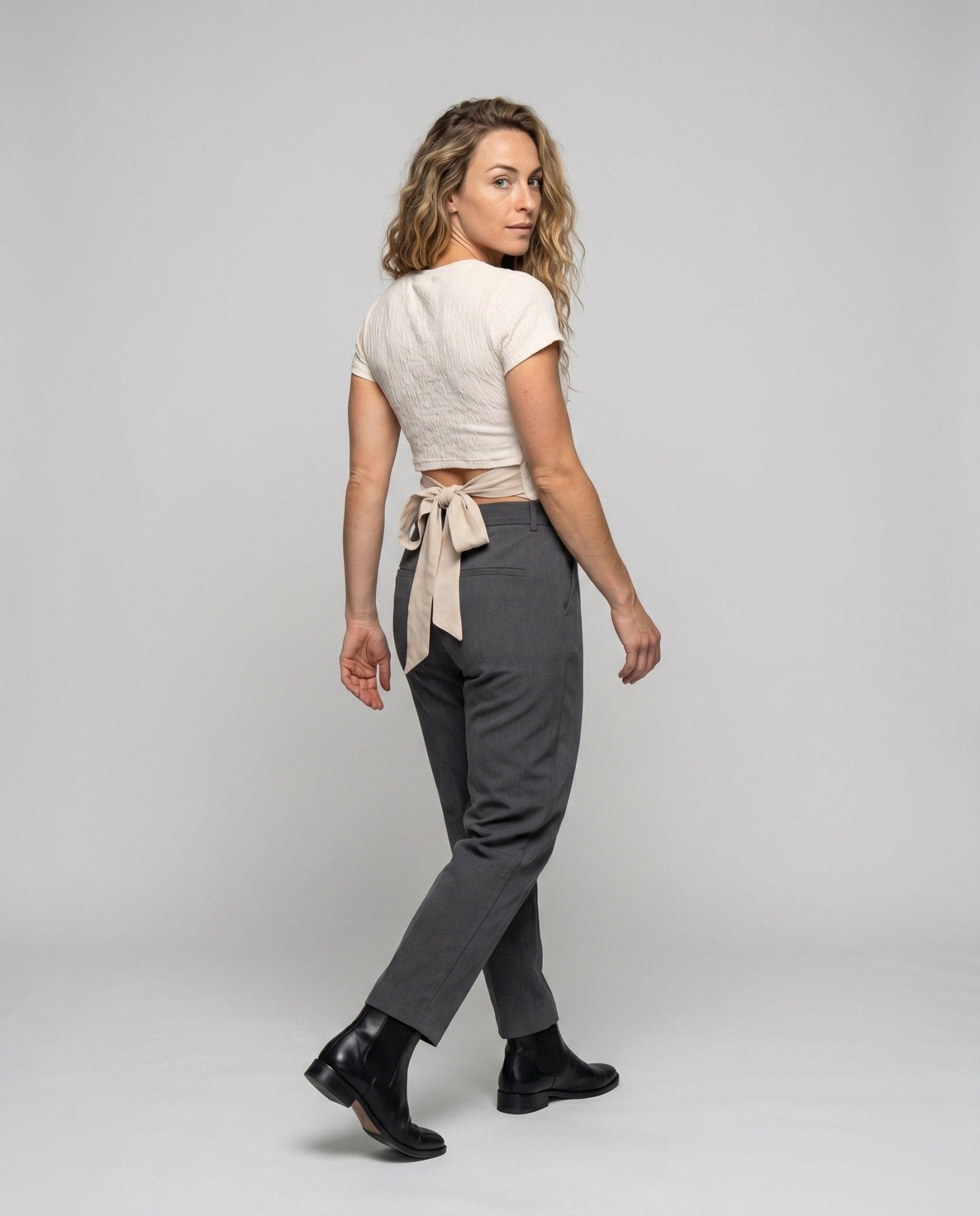 Women’s back lacing top with elegant ribbon detail - Chichicherry