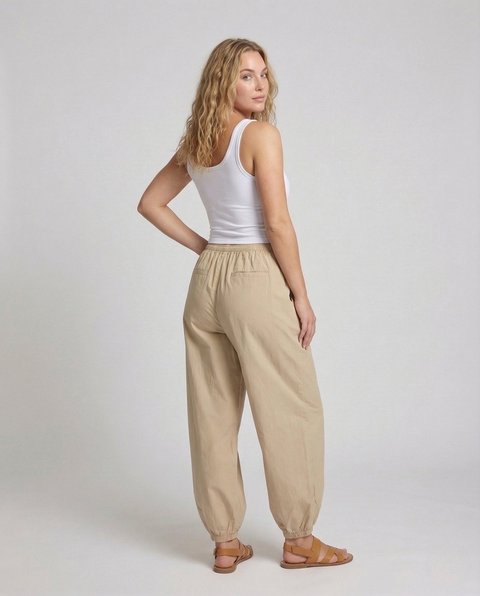 Women's Bandeau Croptop Harem Pants Set - Chichicherry