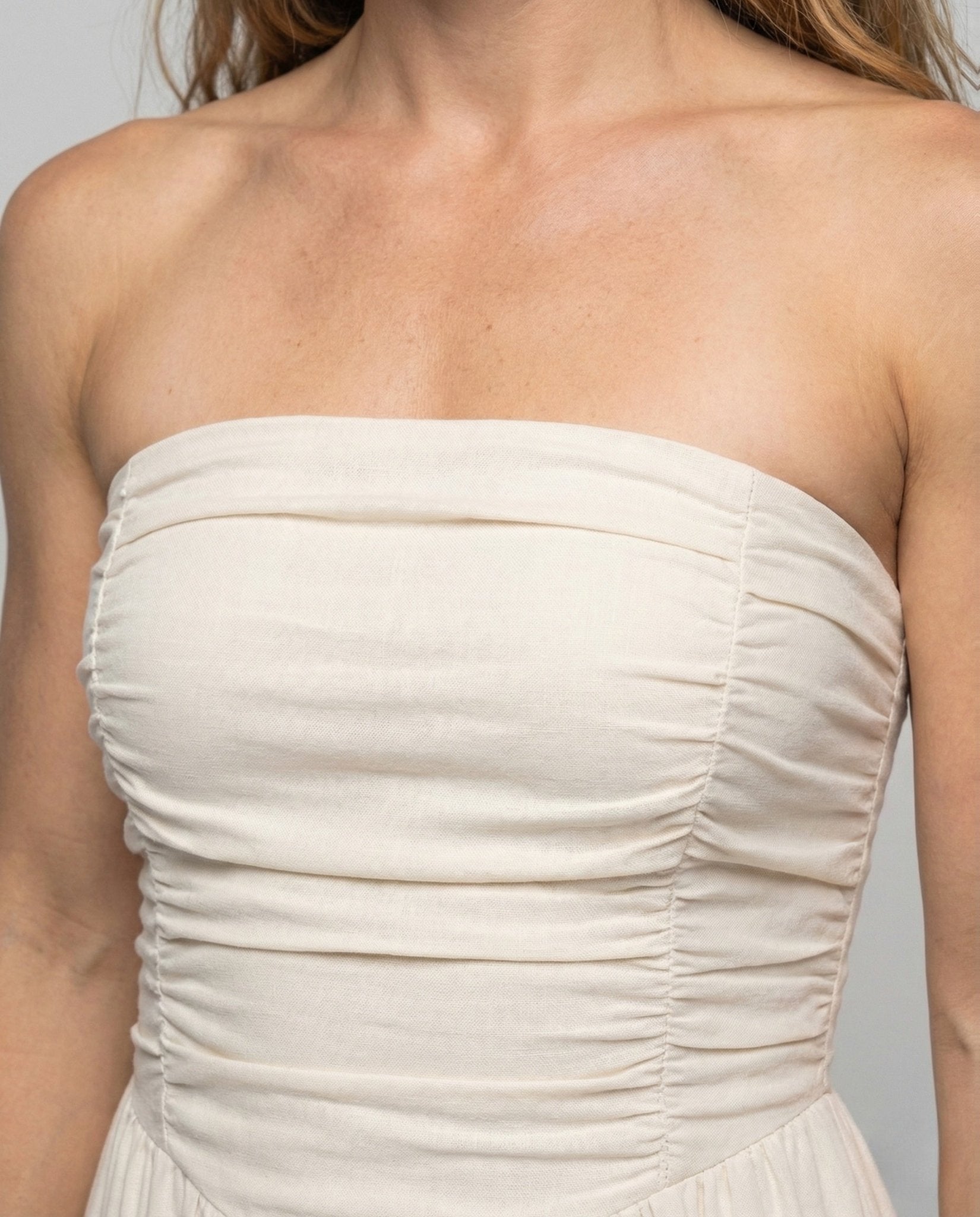 Women's Bandeau Maxi Dress with A-Line - Chichicherry