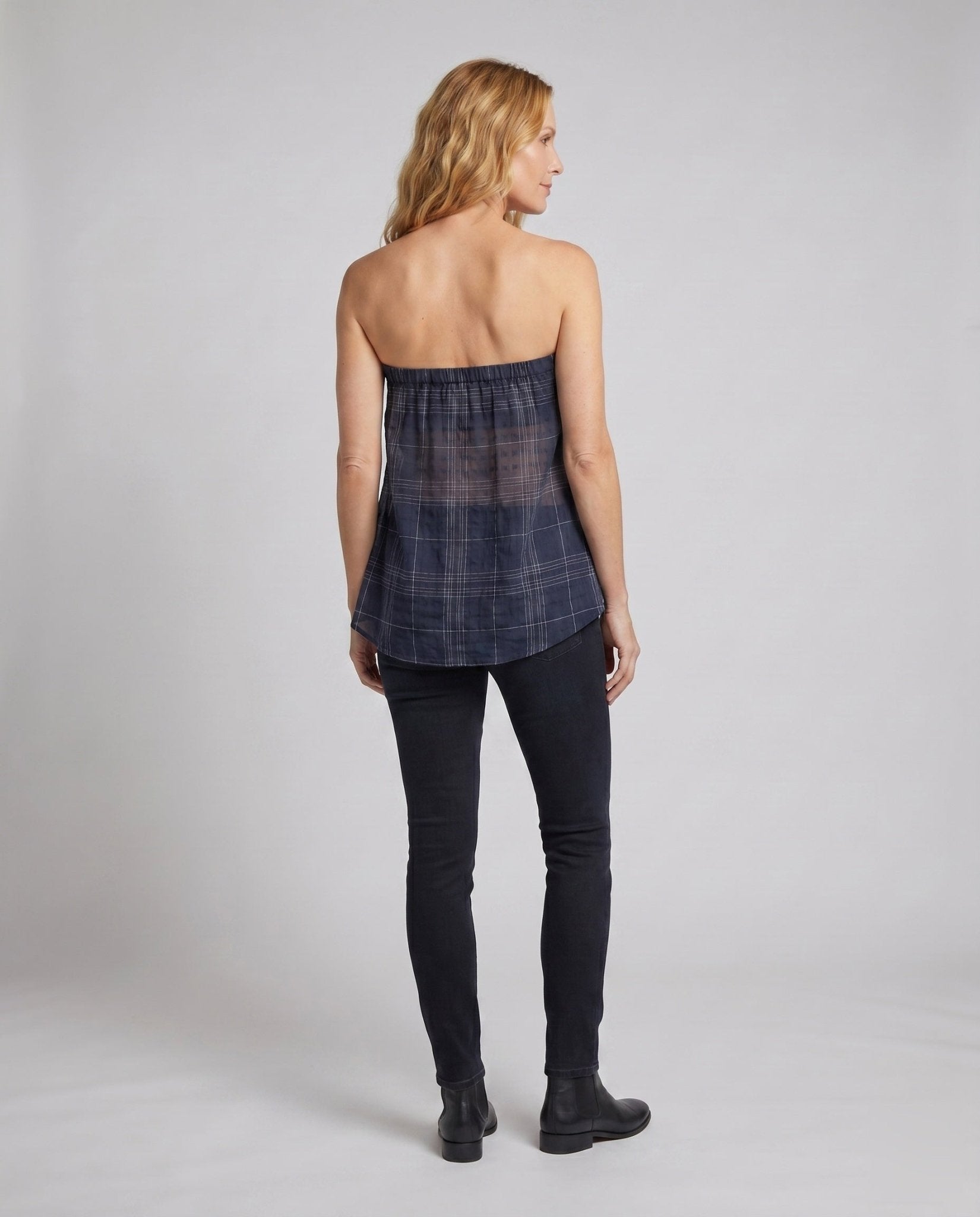 Women's Bandeau Top with casual cut and decorative drawstring - Chichicherry