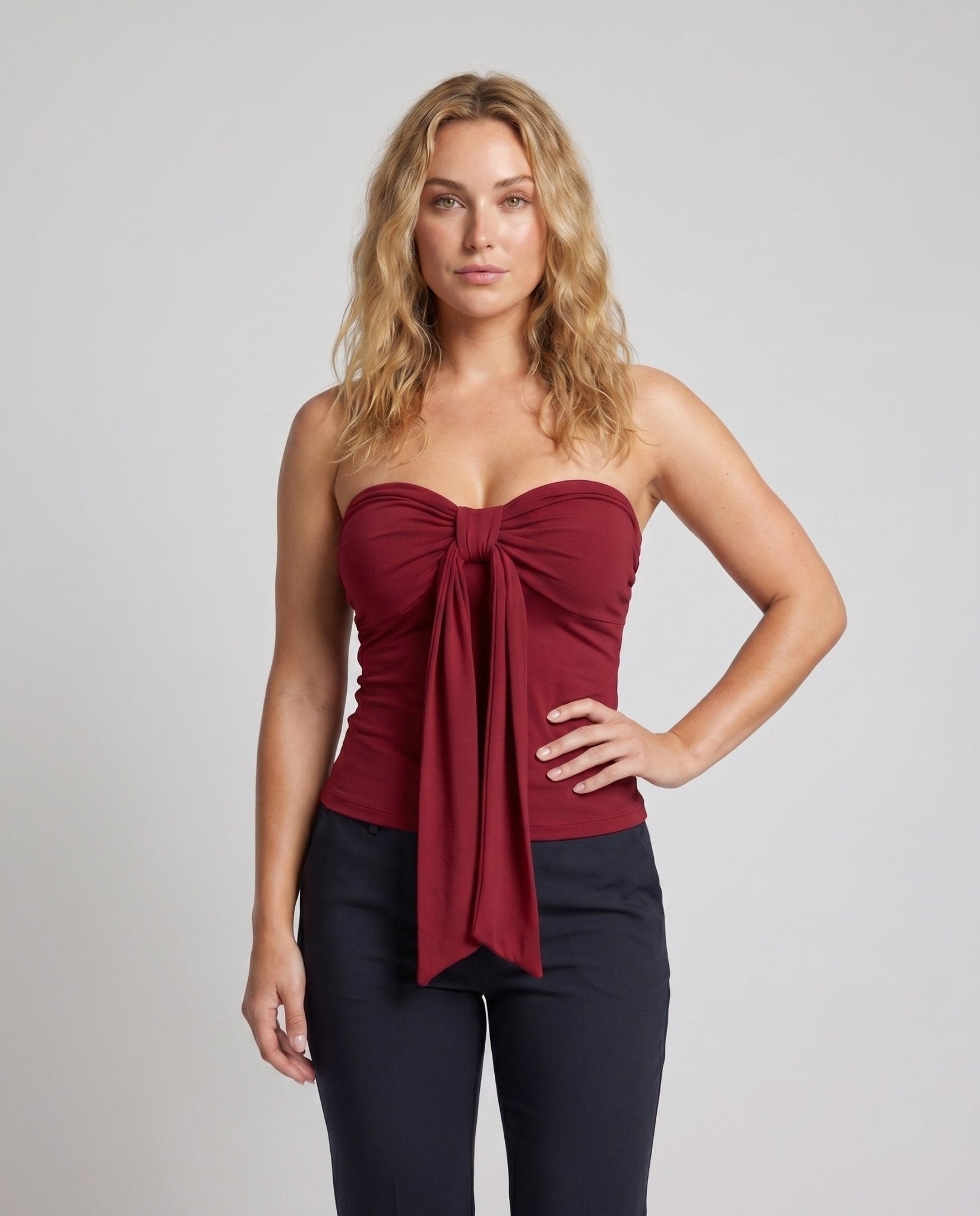 Women’s Bandeau Top with decorative lacing and shaping cut - Chichicherry